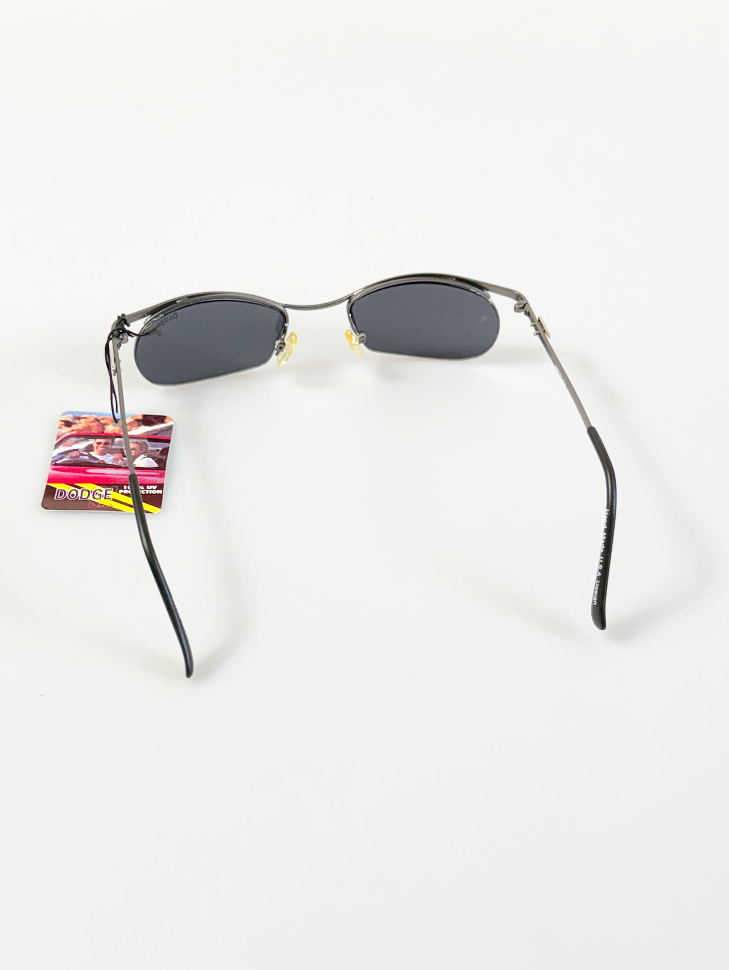 90's DODGE Gunmetal Oval Wire Frame Sunglasses