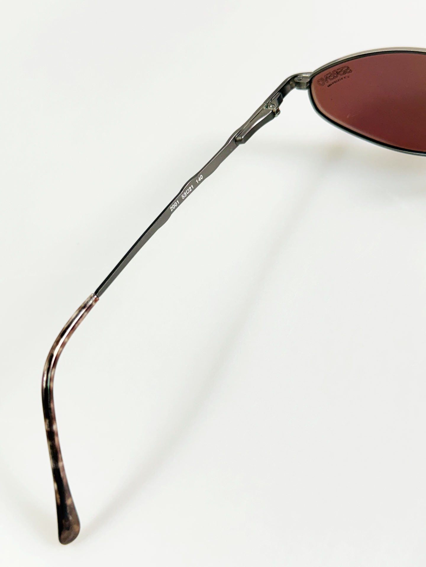 90's SERENO Silver Tone Slim Oval Metal Tint Sunglasses