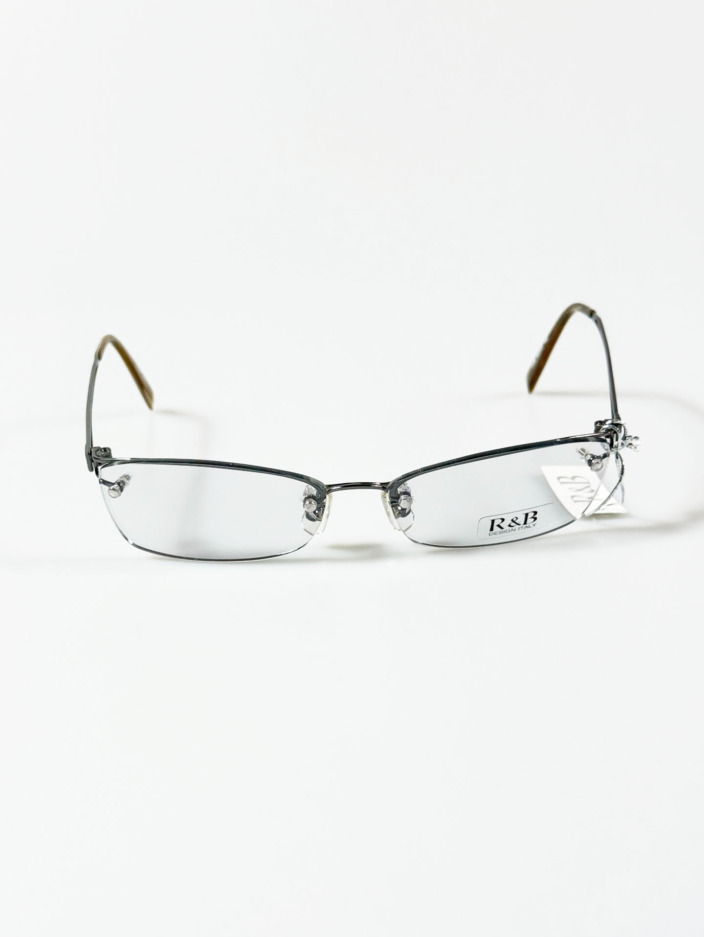 R&B Eywear Semi-Rimless Square Metal Frame Glasses