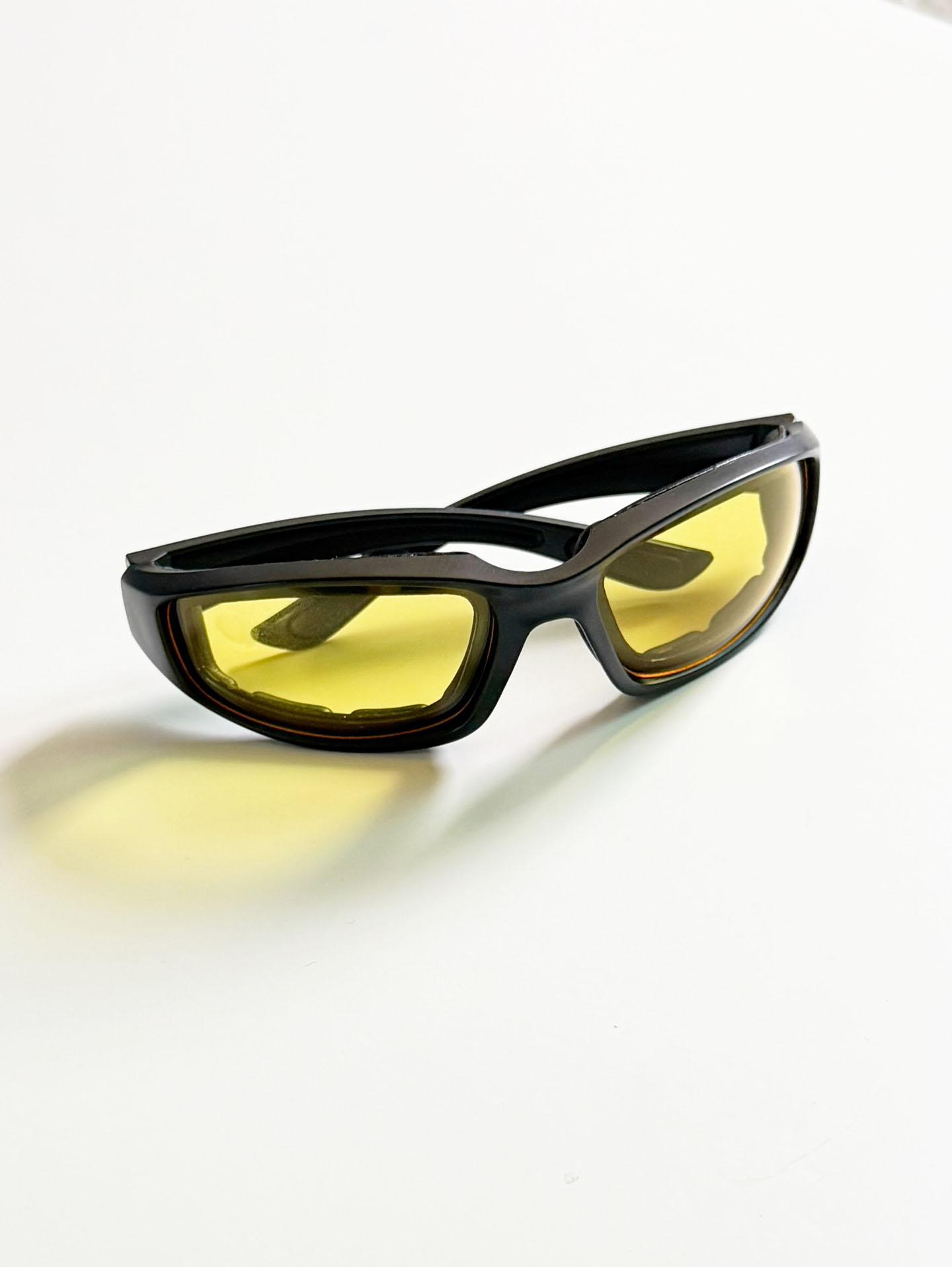 Black Bold Wraparound Yellow Lens Sport Sunglasses