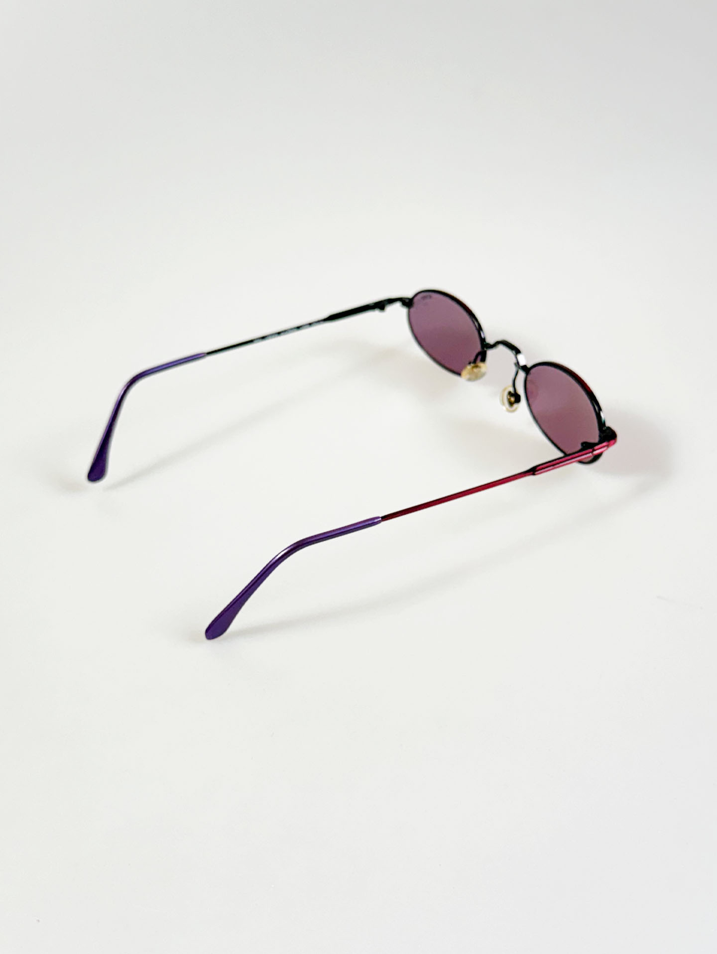 90's MICHIKO LONDON Slim Oval Rose Pink Metal Tint Sunglasses