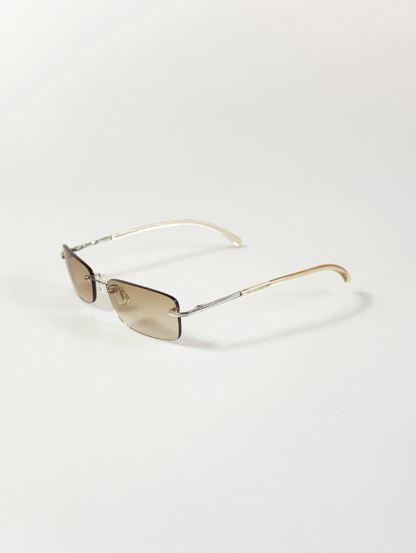 CAPRIO Rimless Square Metal Tinted Sunglasses