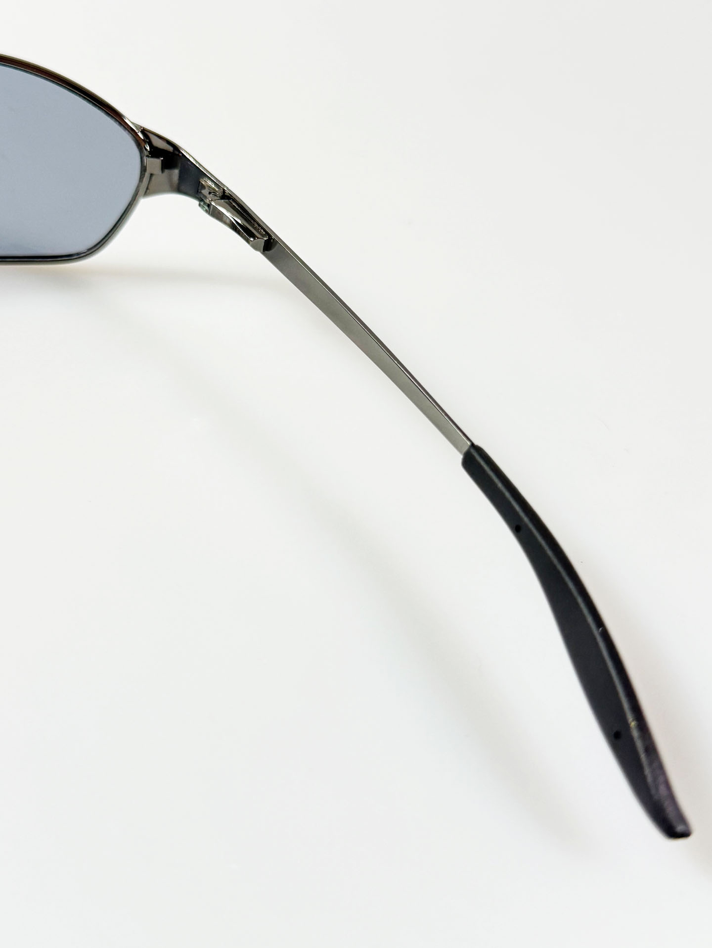 Gunmetal Wraparound Slim Square Sunglasses