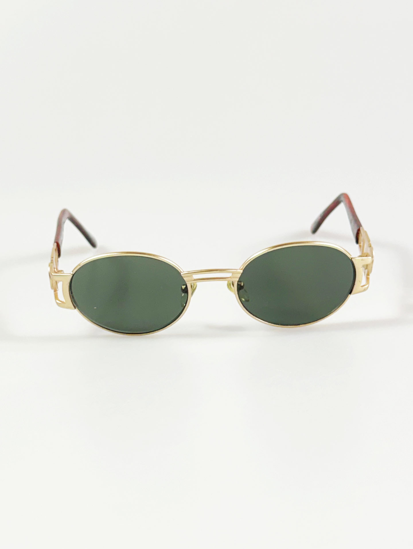 90's JOANNA Gold Slim Oval Metal Frame Sunglasses