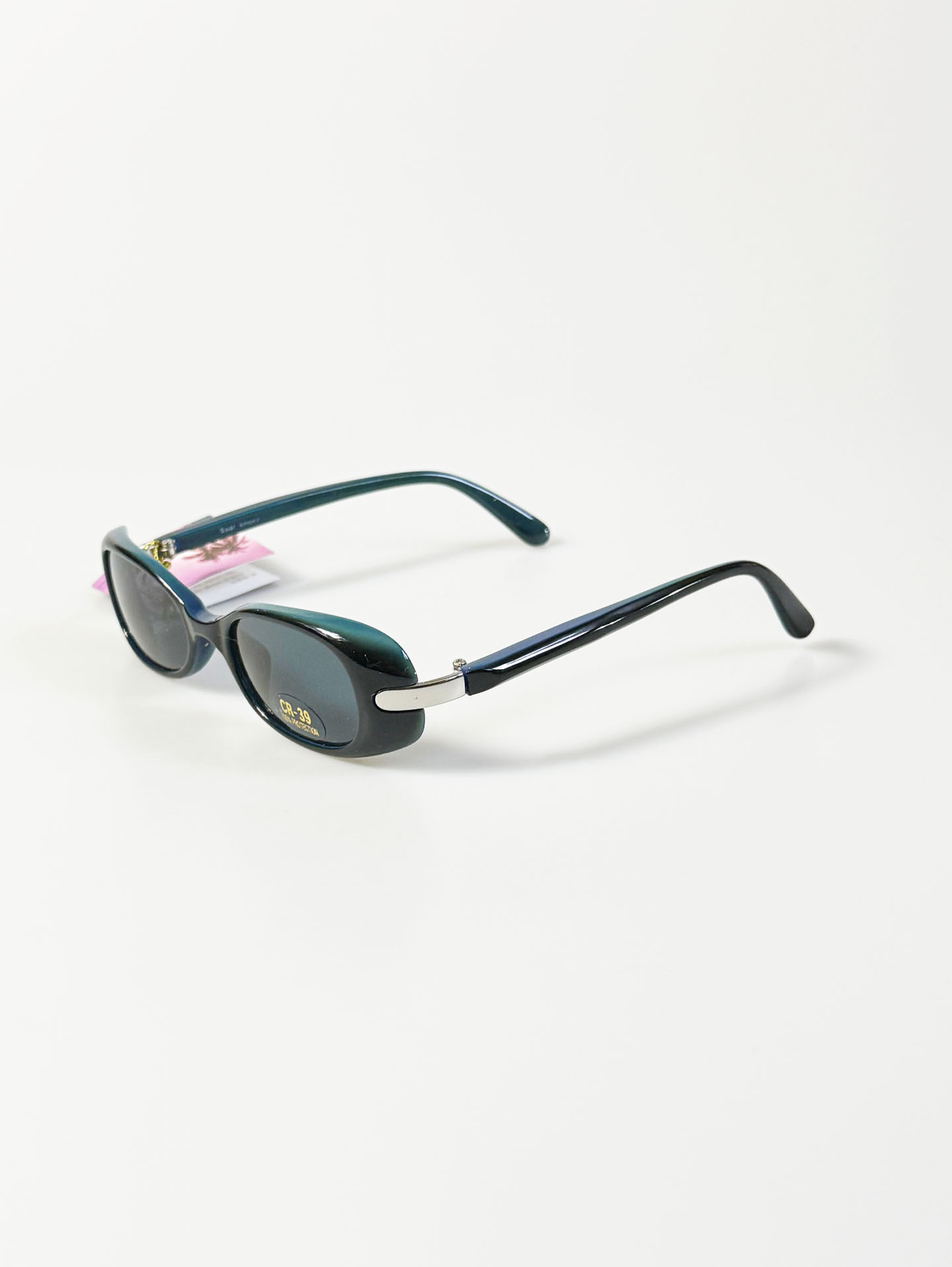 90's SOLAR Glossy Black Oval Frame Sunglasses