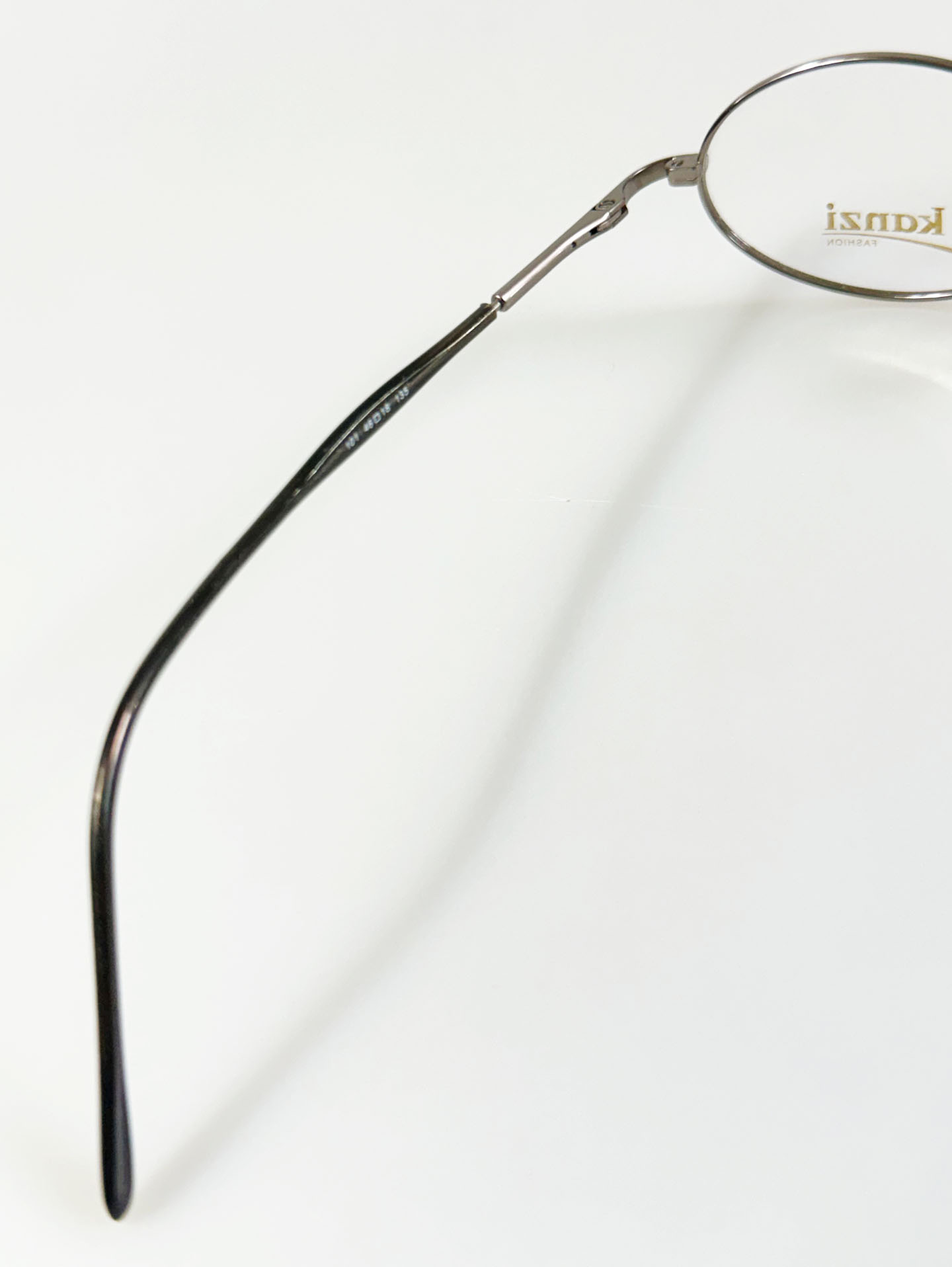 90's KANZI Dark Silver Slim Oval Metal Frame Glasses