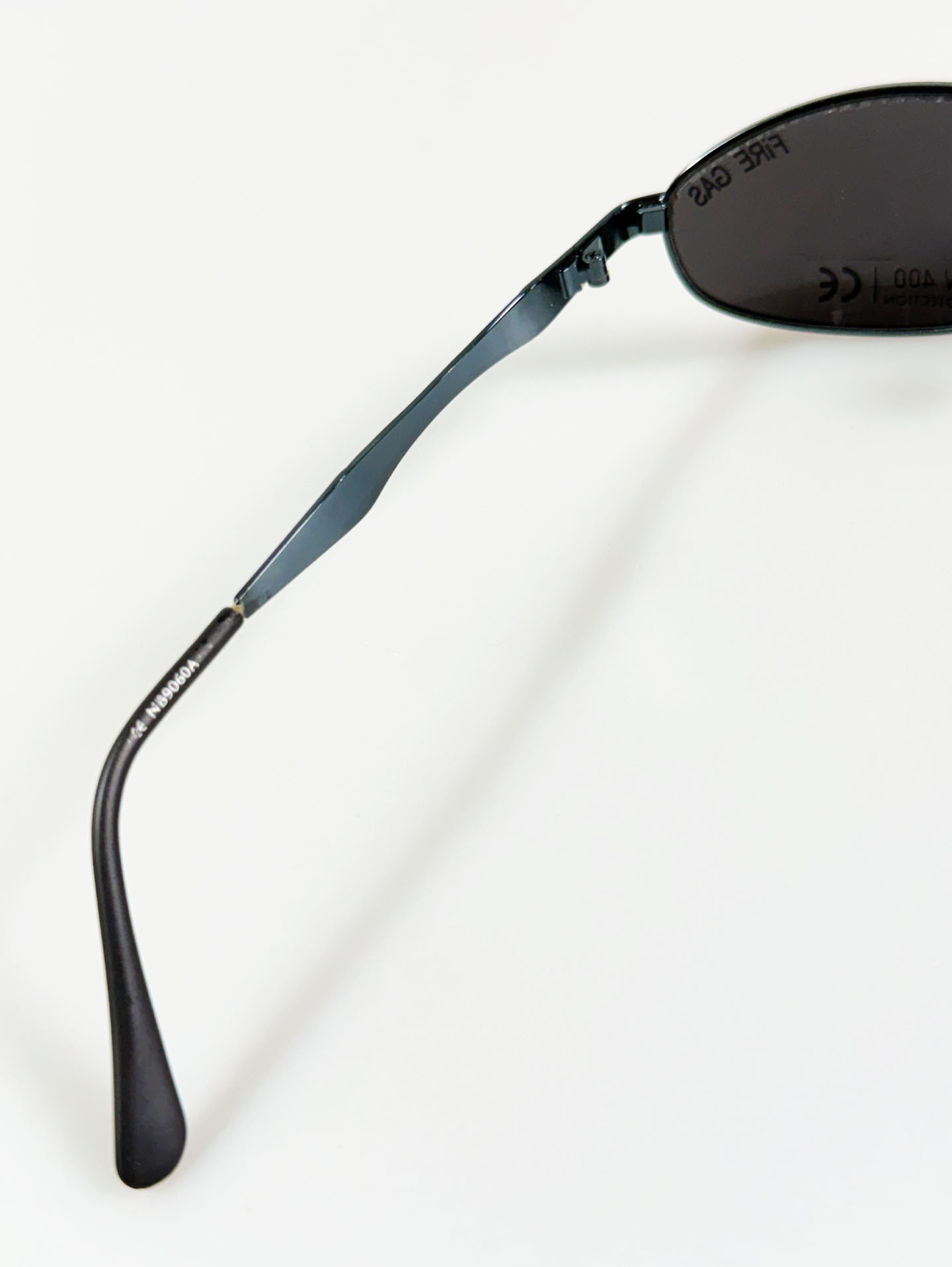 90's FIRE GAS Blue Slim Oval Metal Sunglasses