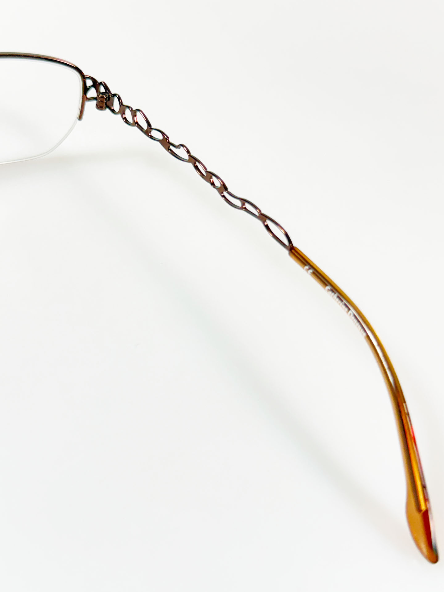 Catherine Deneuve Slim Square Half-Rim Metal Frame Glasses