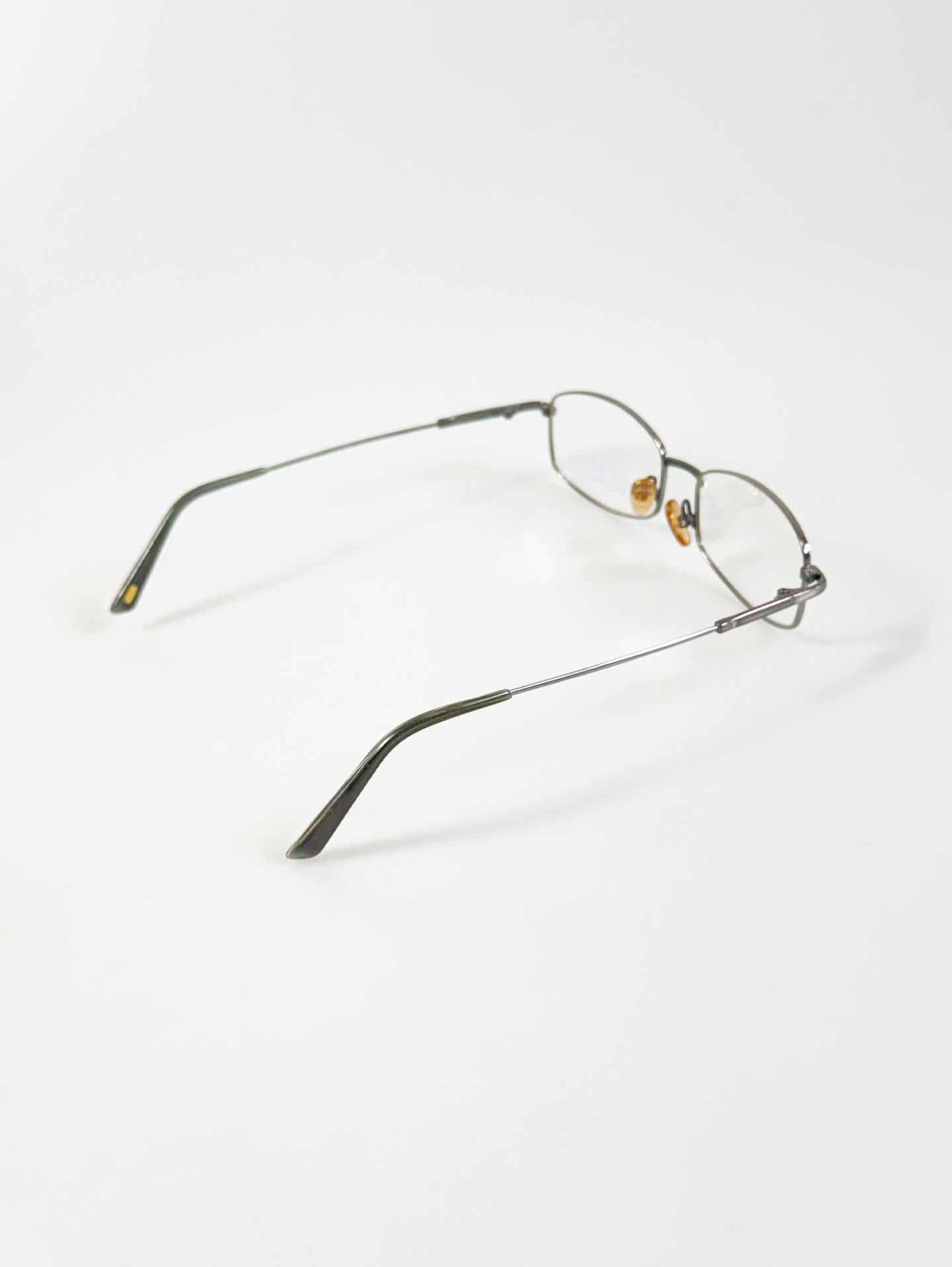 LUXURY OCCHIALI Dark Silver Slim Square Metal Glasses