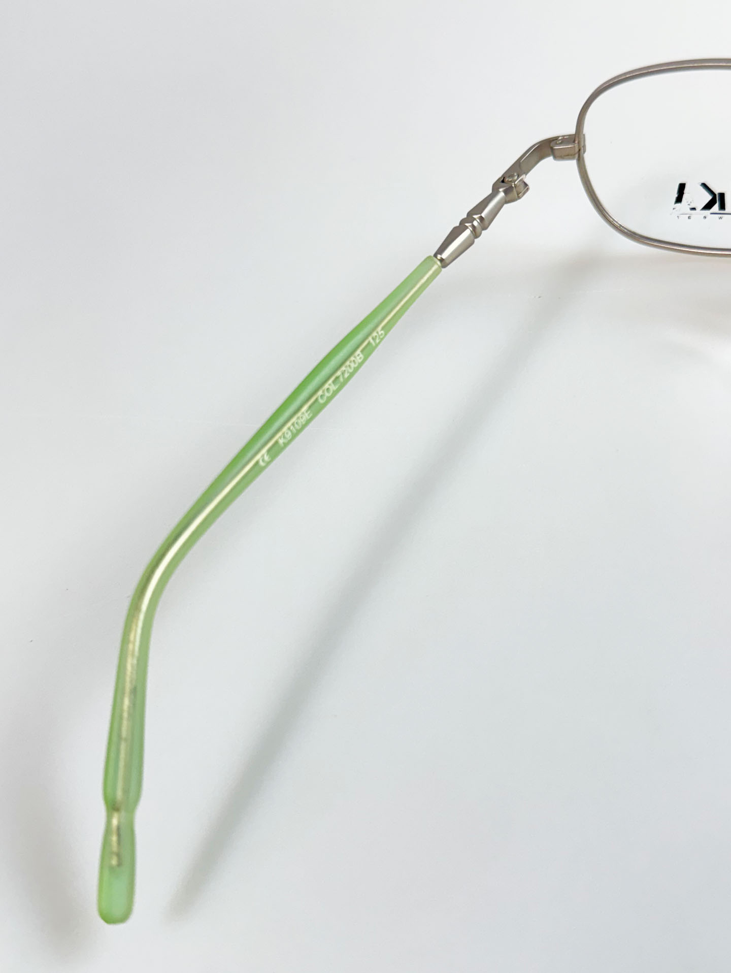 90's K!KA Silver Slim Square Metal Frame Glasses