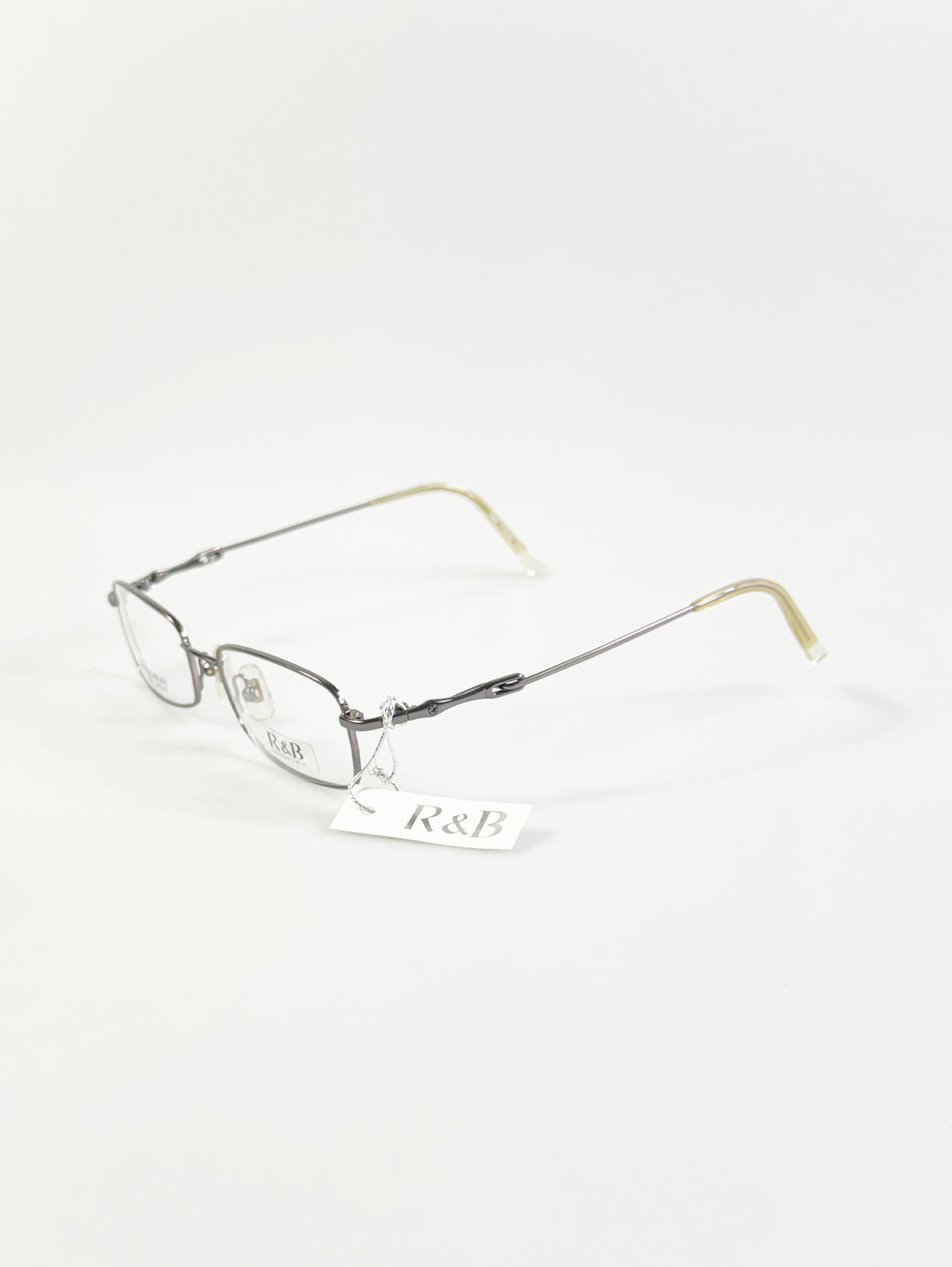 R&B Eyewear Dark Silver Beta Titanium Slim Square Glasses