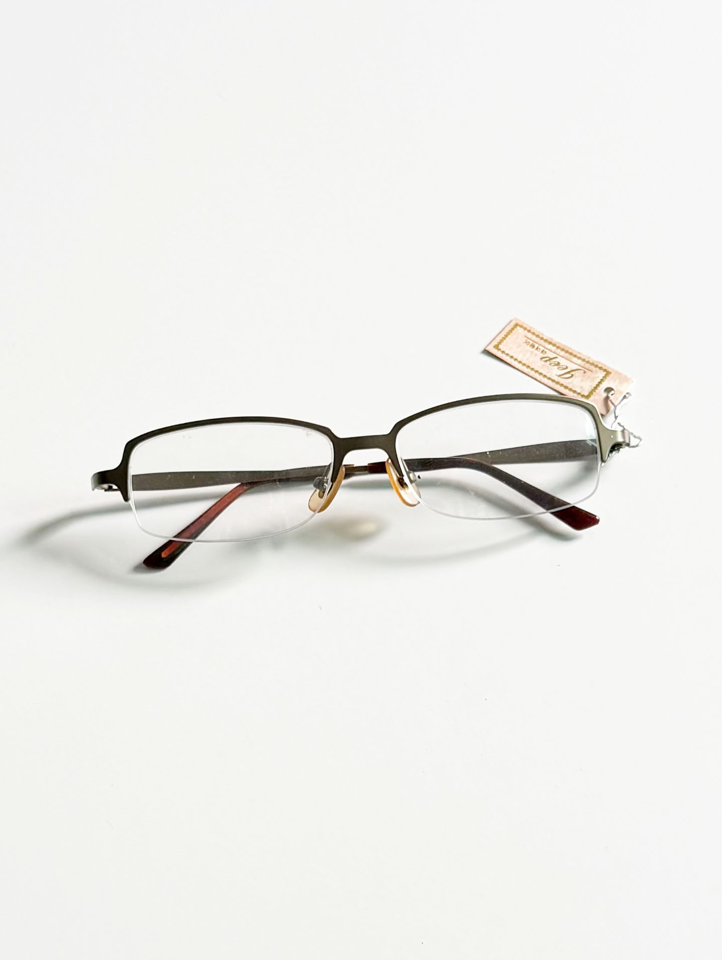 JEEP Bronze Half-Rim Square Metal Frame Glasses