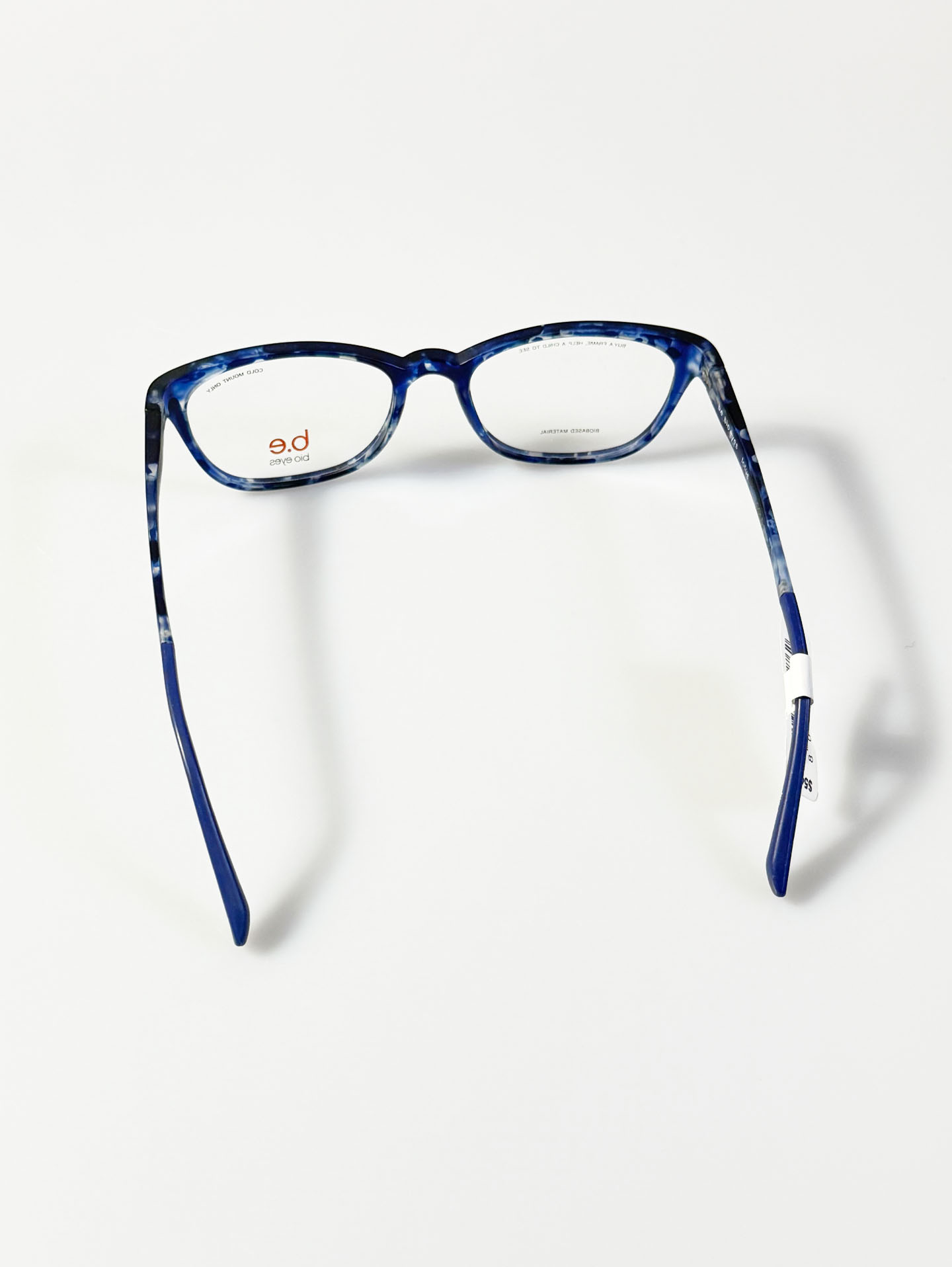Bie Eyes Blue Marbled Square Horn-Rim Frame Glasses