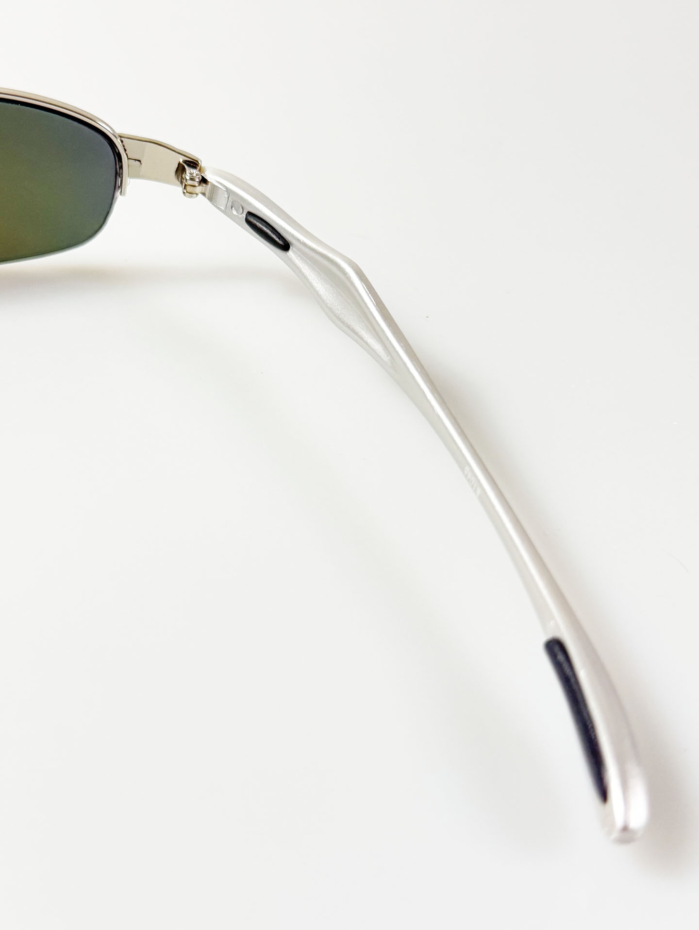 Silver Wraparound Square Metal Mirrored Sunglasses