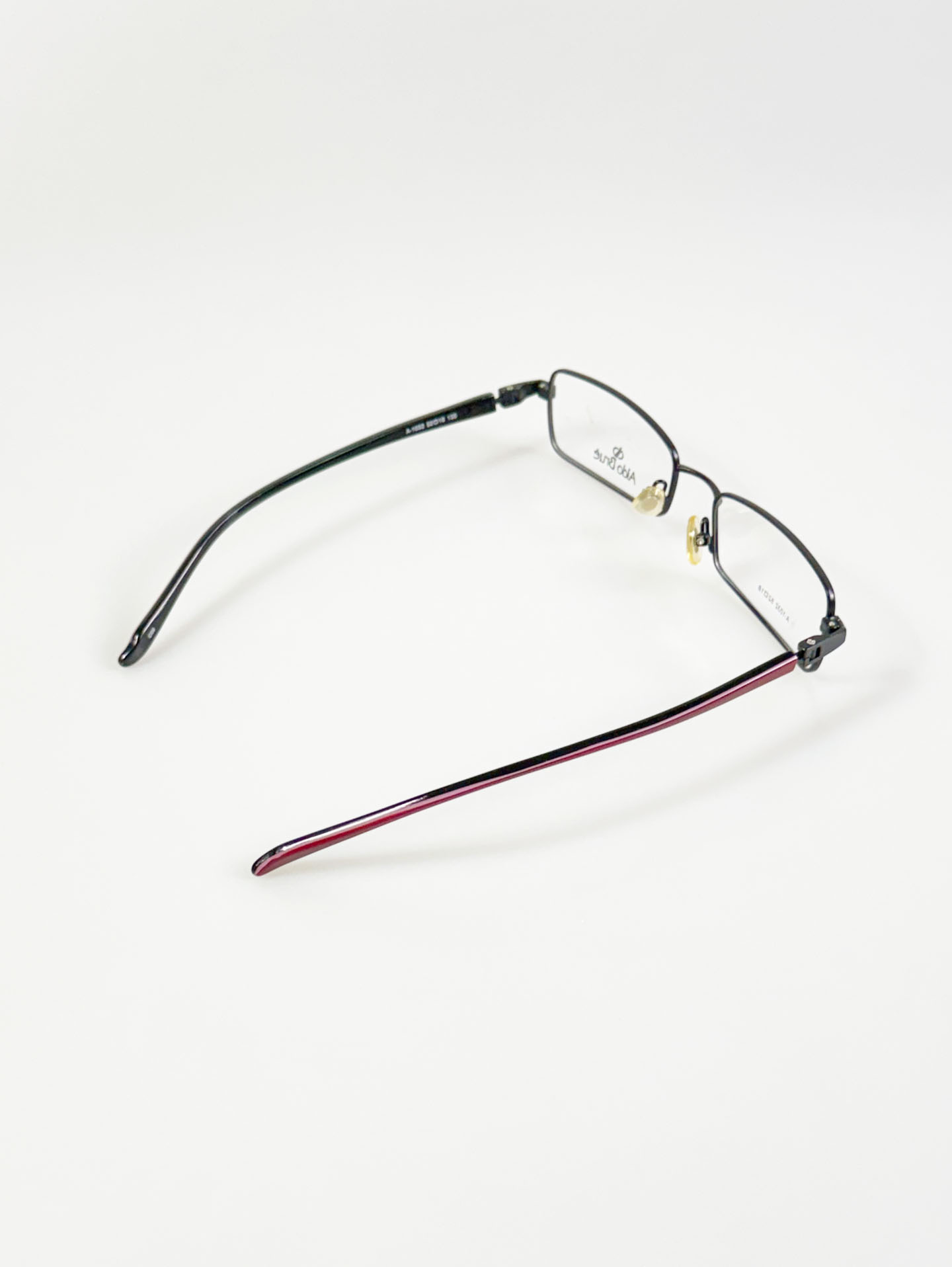 Aldo Brue Black Slim Square Metal Glasses