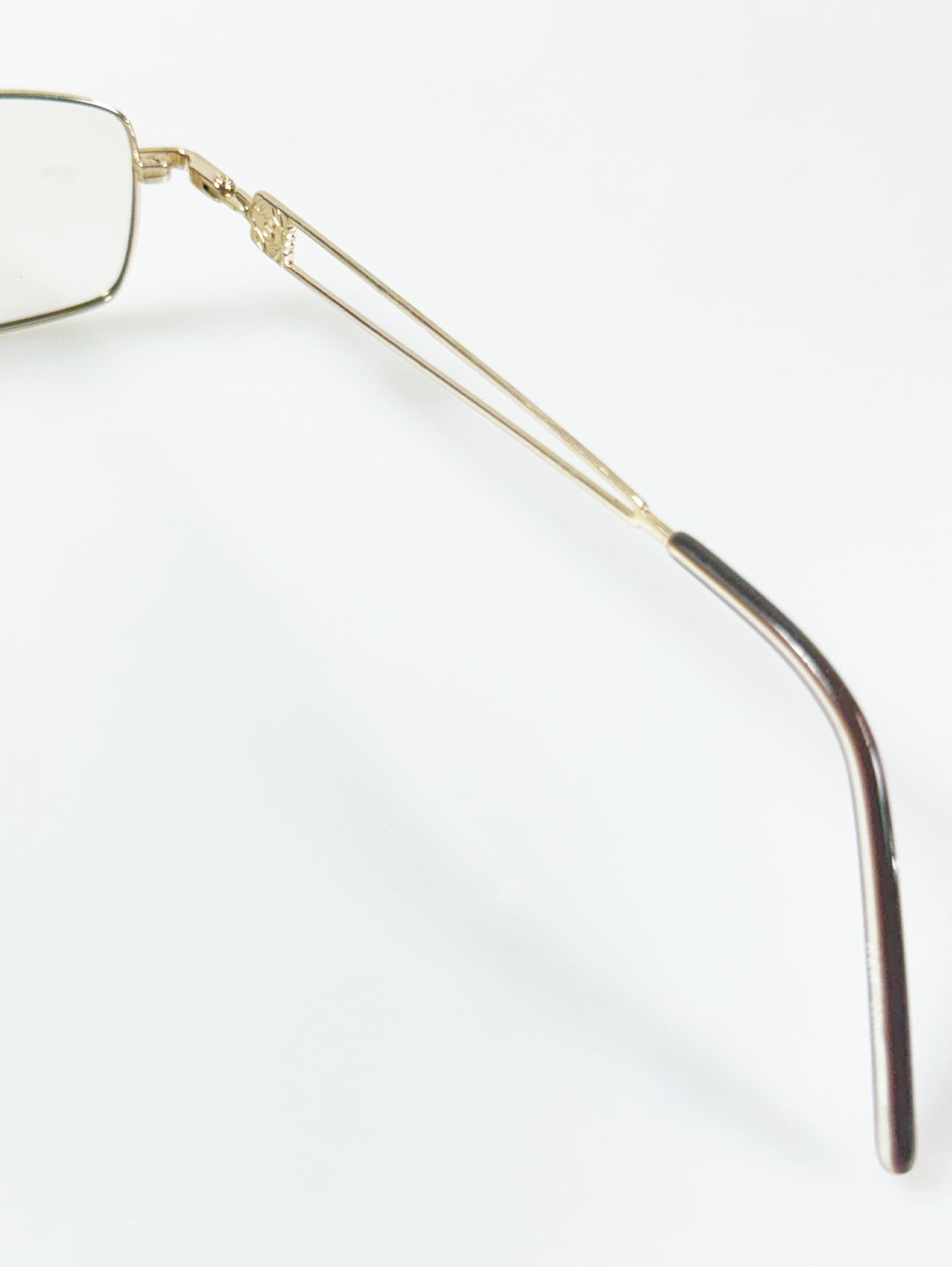 R&B Eyewear Gold Slim Square Metal Frame Glasses