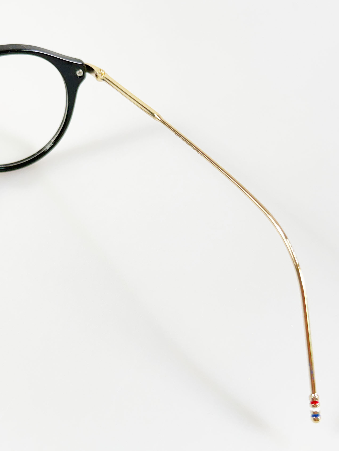 Black Round Acetate & Gold Metal Combi Glasses
