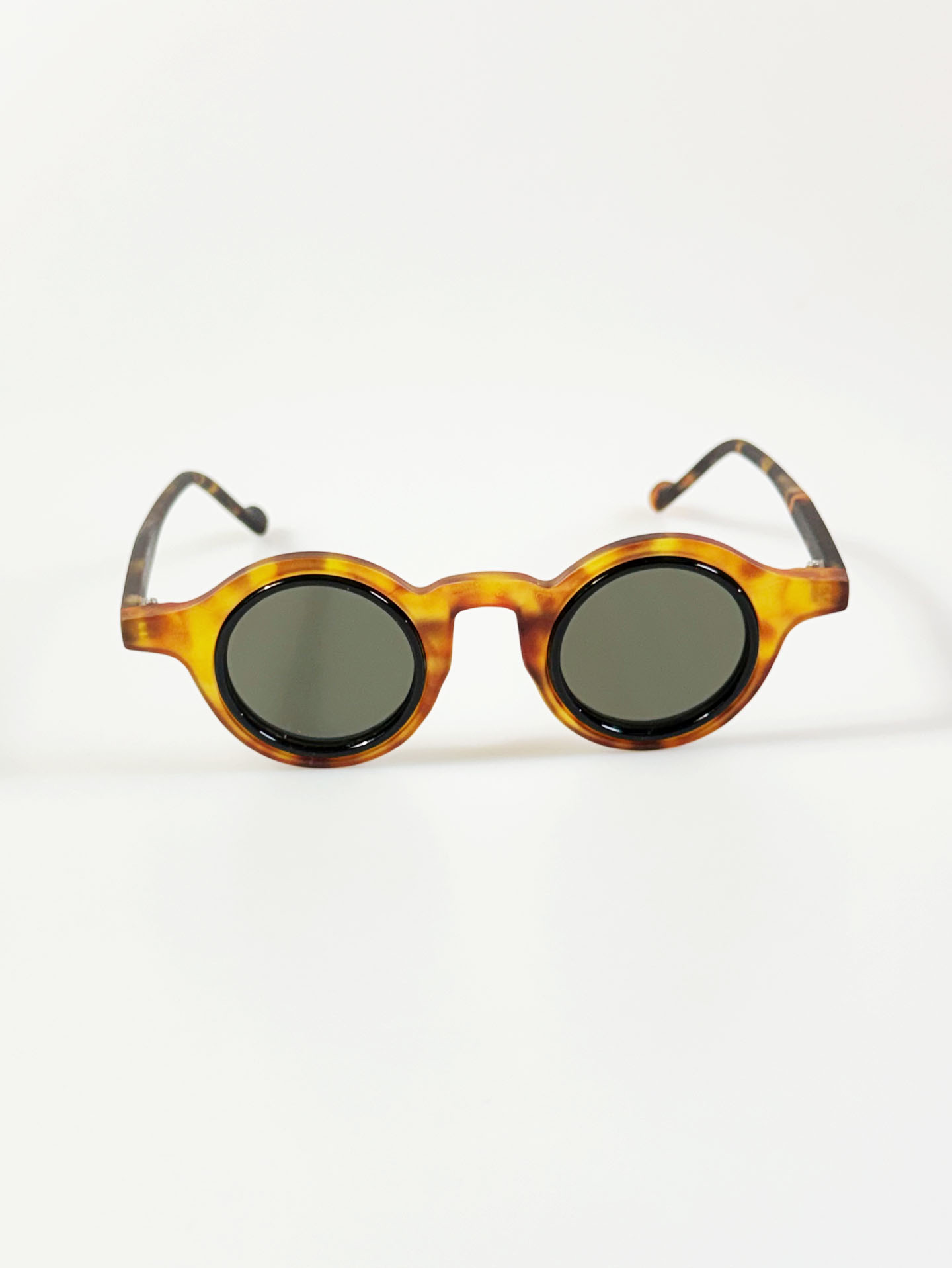 Matte Tortoiseshell Bold Round Frame Sunglasses