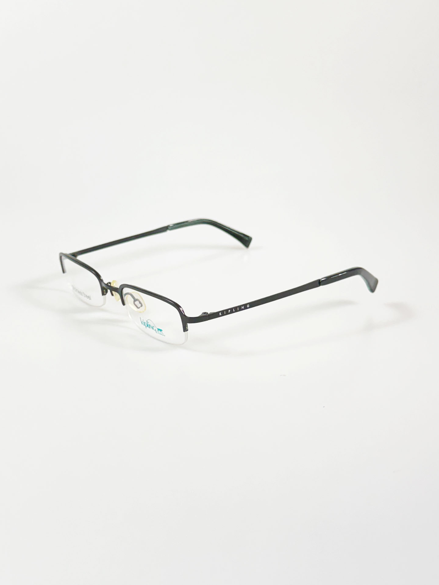 KIPLING Black Half-Rim Square Metal Frame Glasses