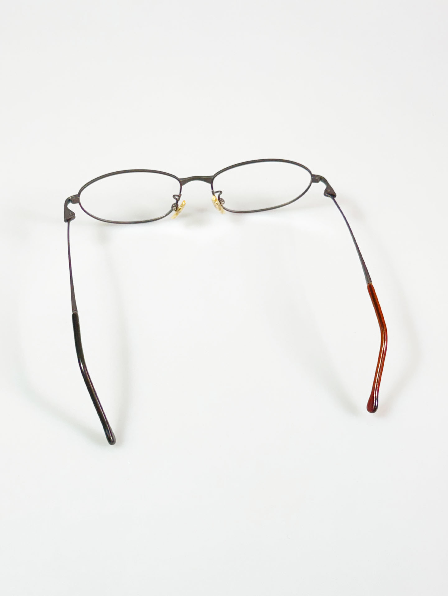 Matte Dark Gray Slim Oval Metal Frame Glasses