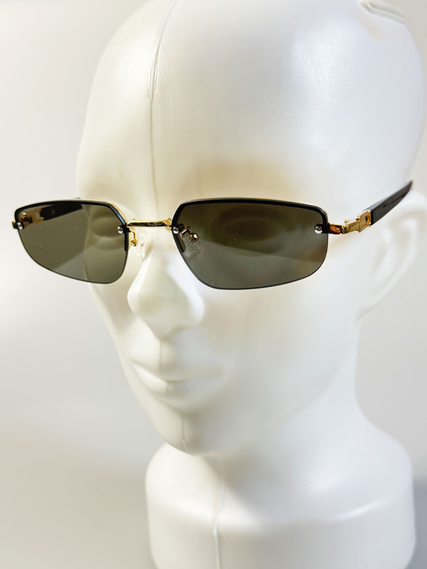 Rimless Square Metal Frame Sunglasses