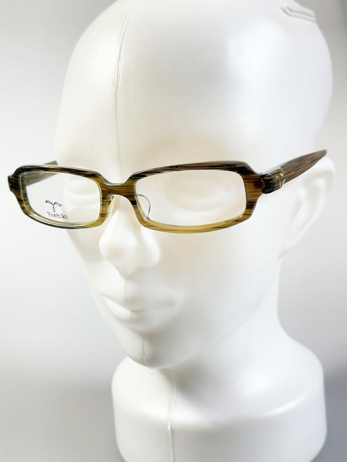 YOSHIKI Smoky Gray Marble Square Horn-Rim Glasses