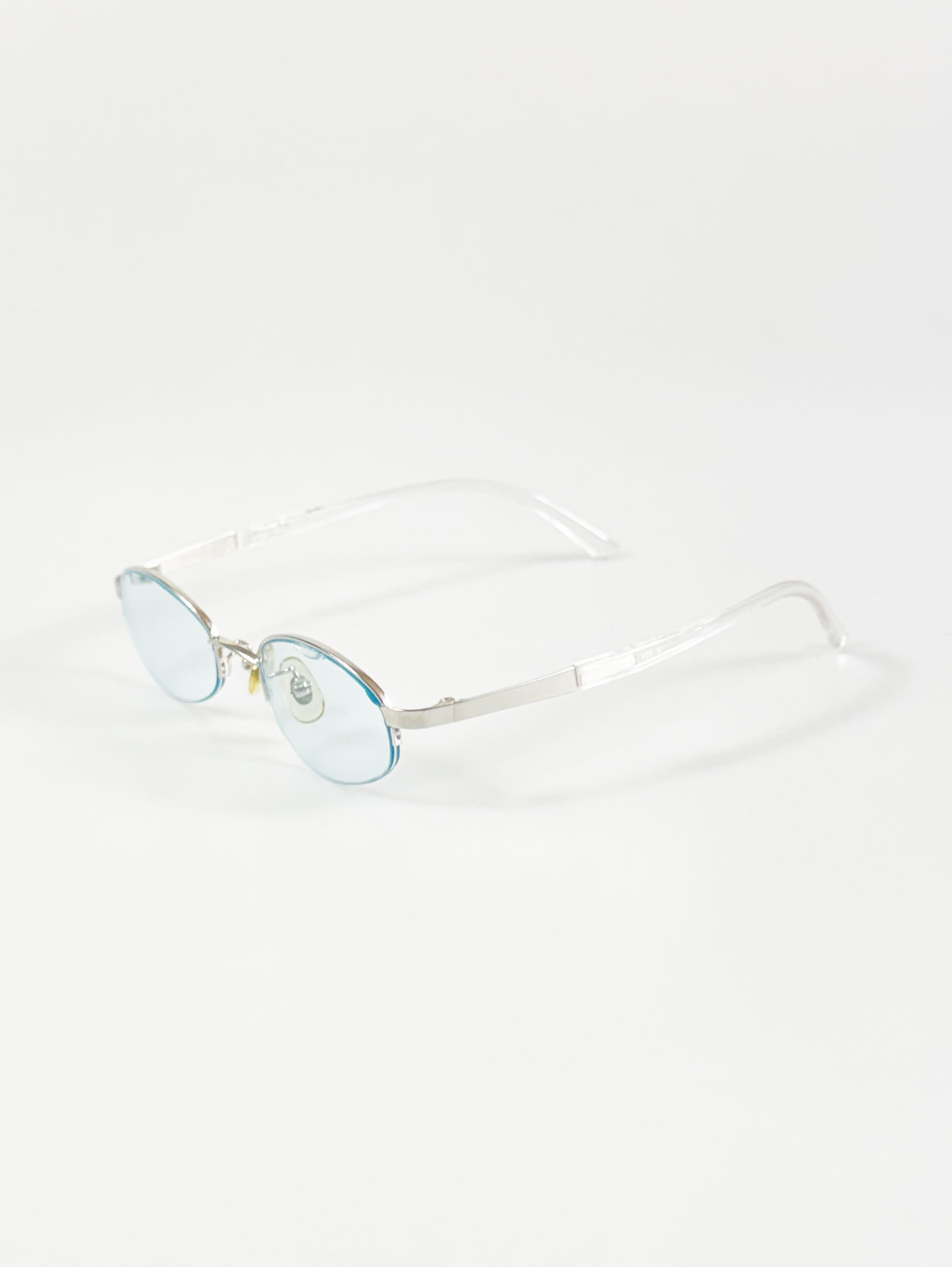 InToo Silver Semi-Rimless Oval Metal Glasses