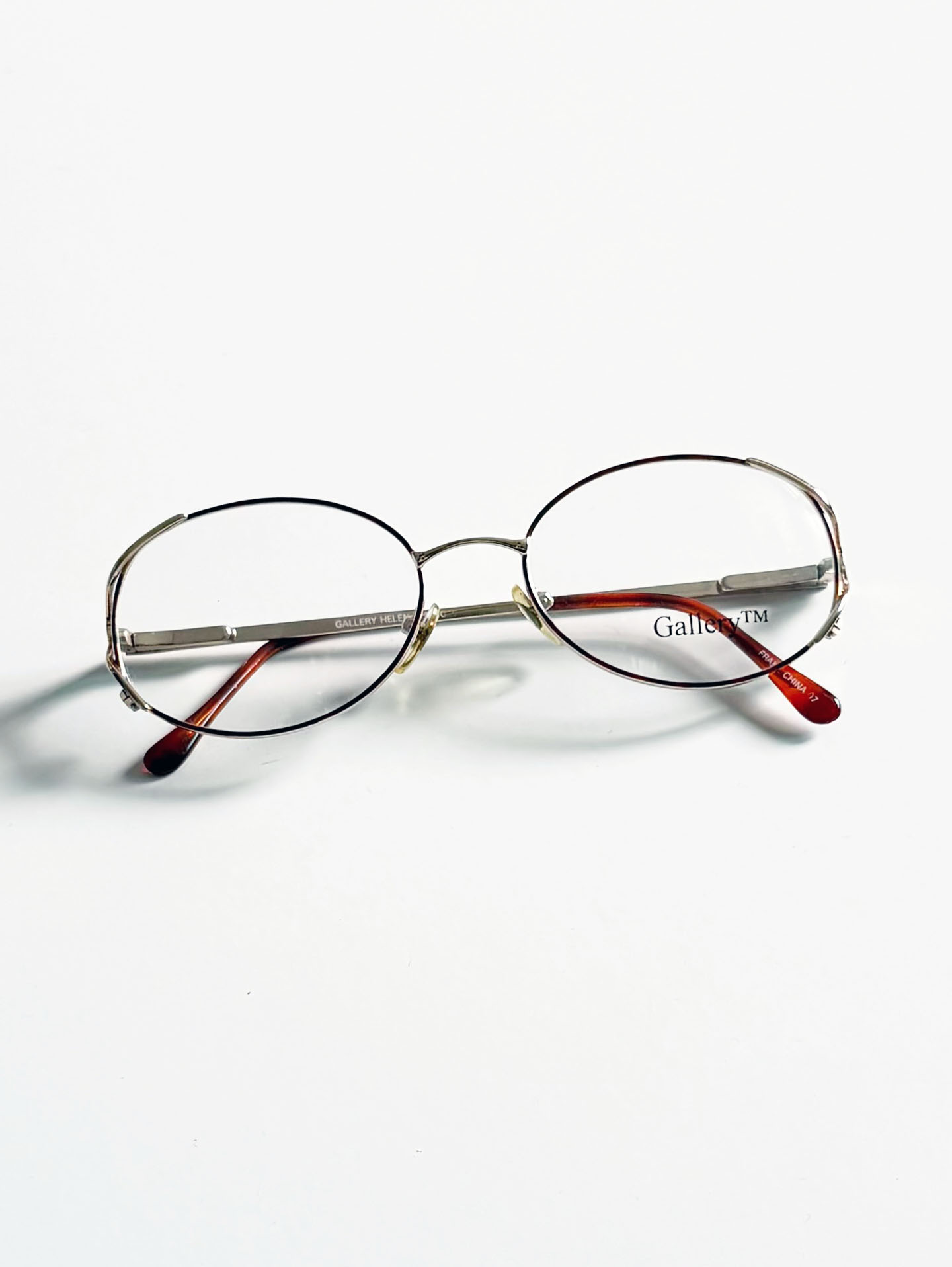 90's GALLERY Gold & Tortoishell Oval Metal Frame Glasses