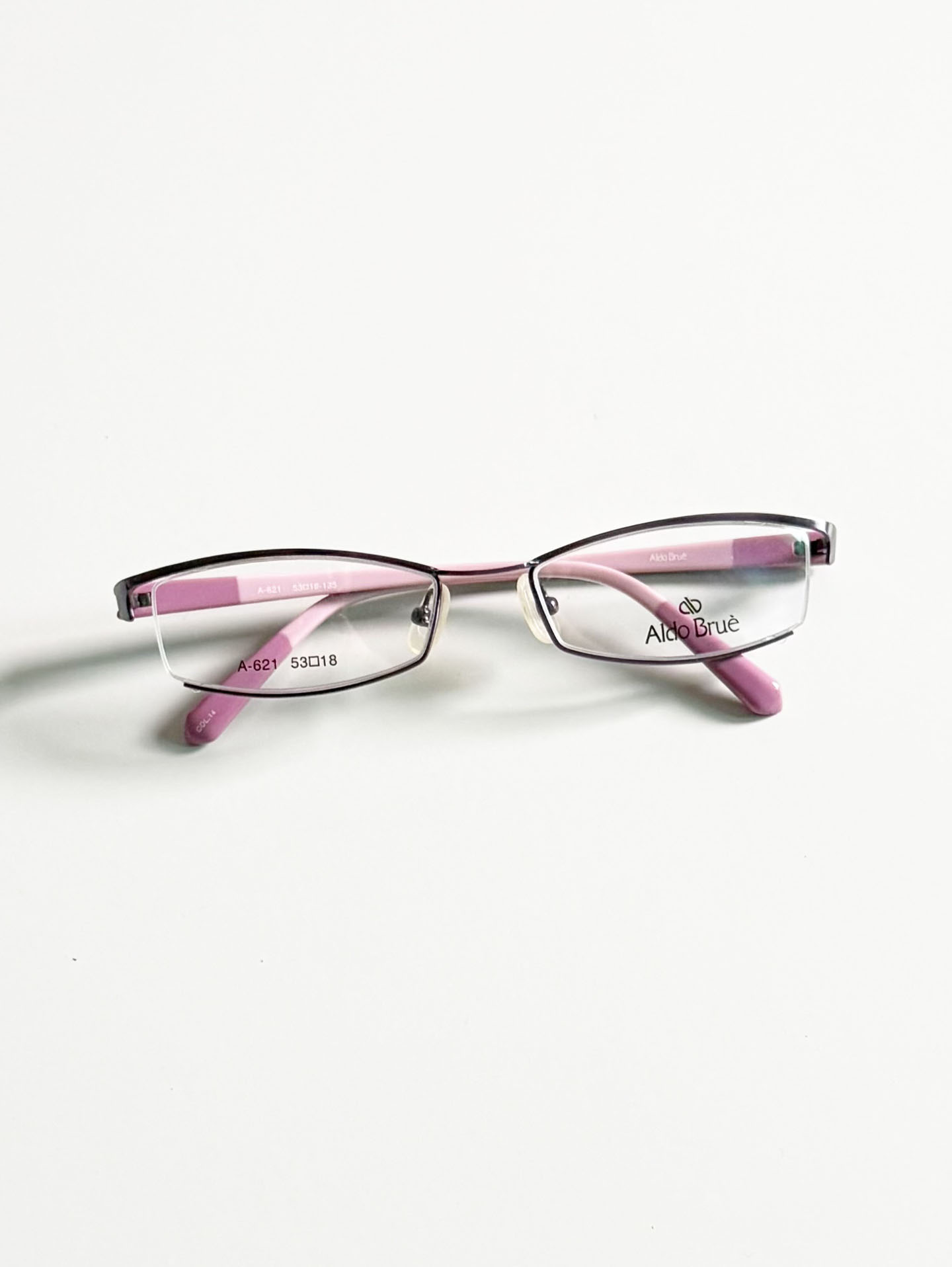 Aldo Brue Purple Slim Square Metal Glasses