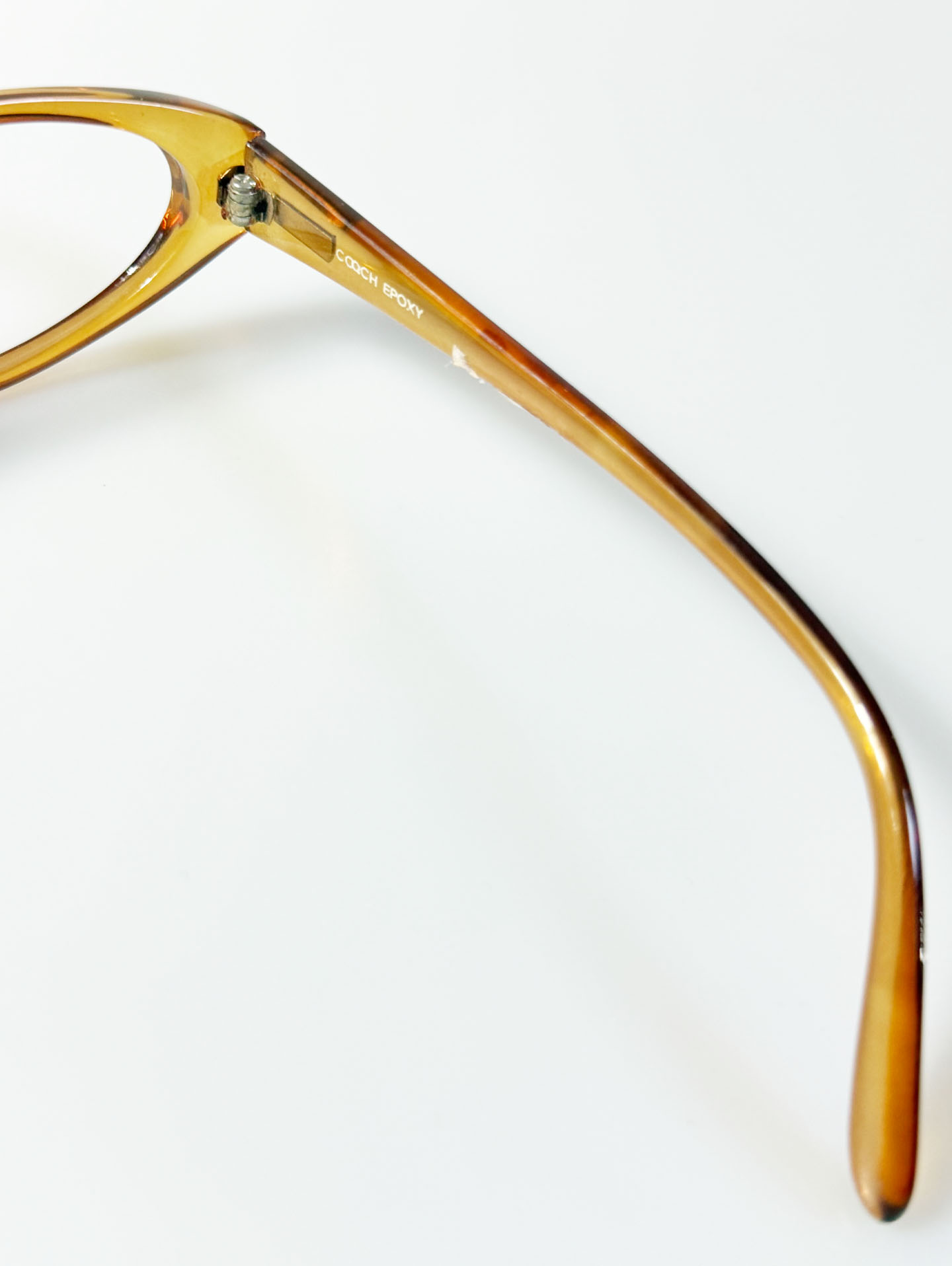 COACH Honey Amber Oval Horn-Rim Frame Glasses