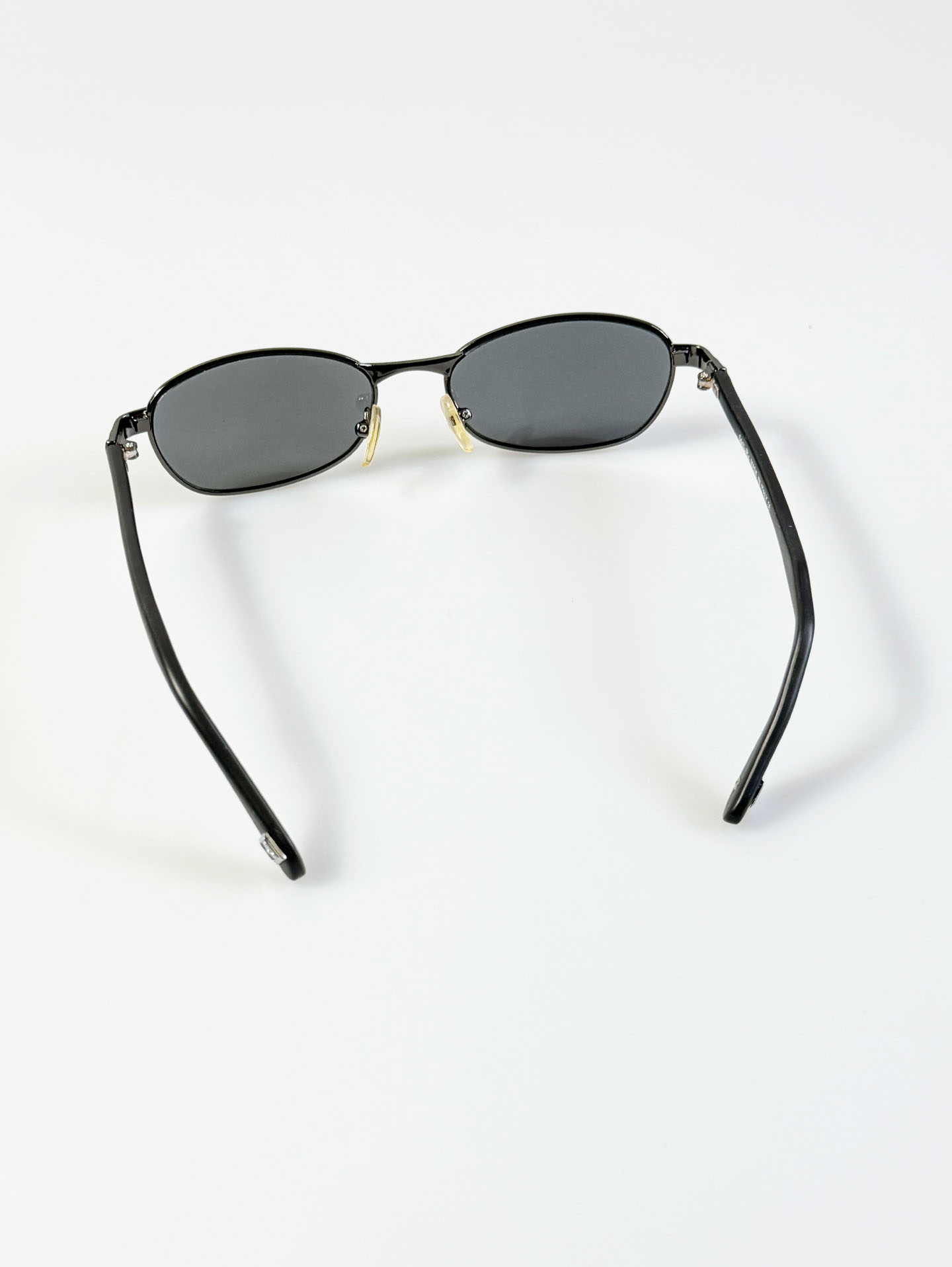 90's Valentino Rudy Slim Oval Gunmetal Sunglasses