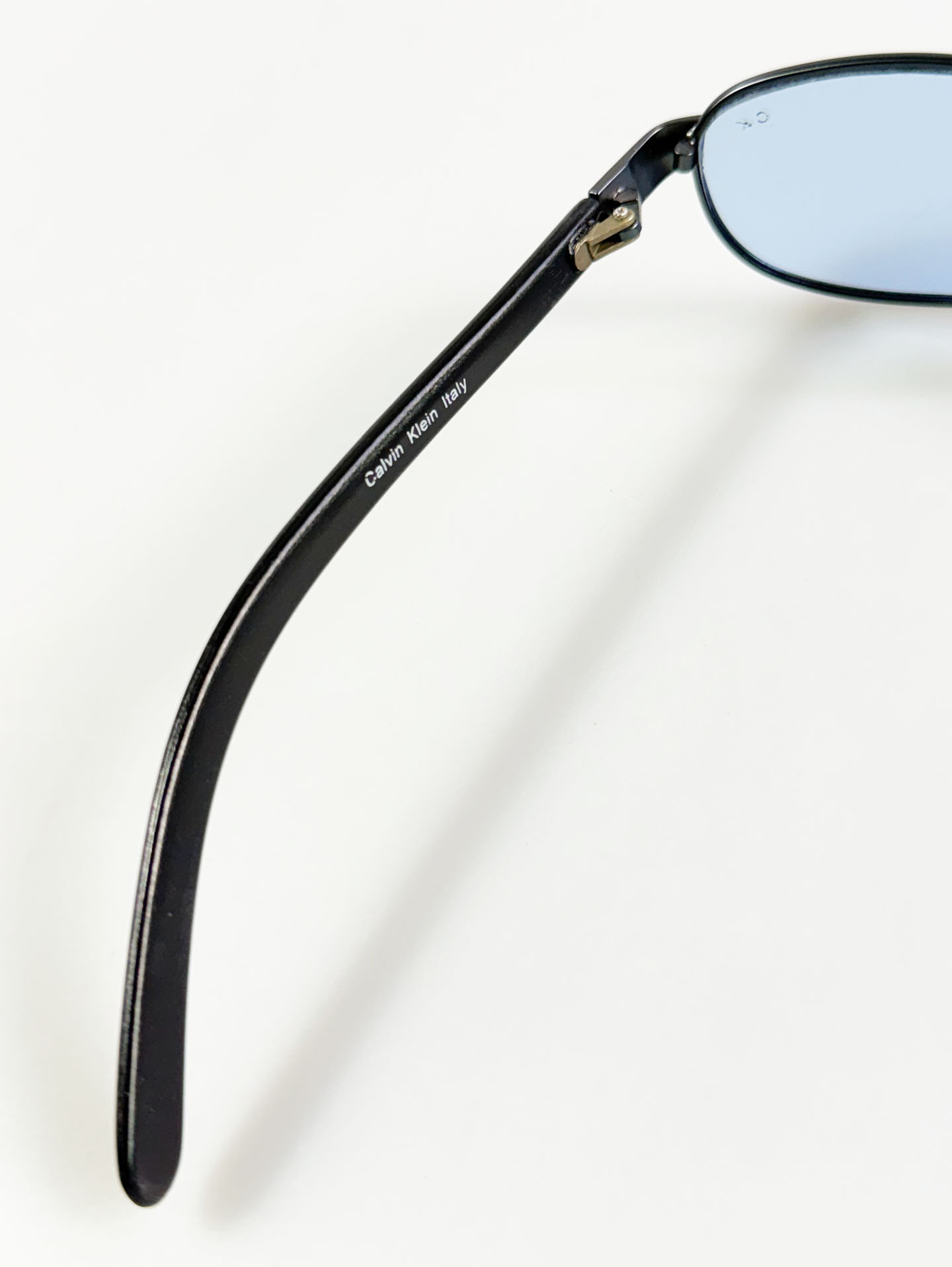 Calvin Klein Blue Slim Square Metal Tint Sunglasses