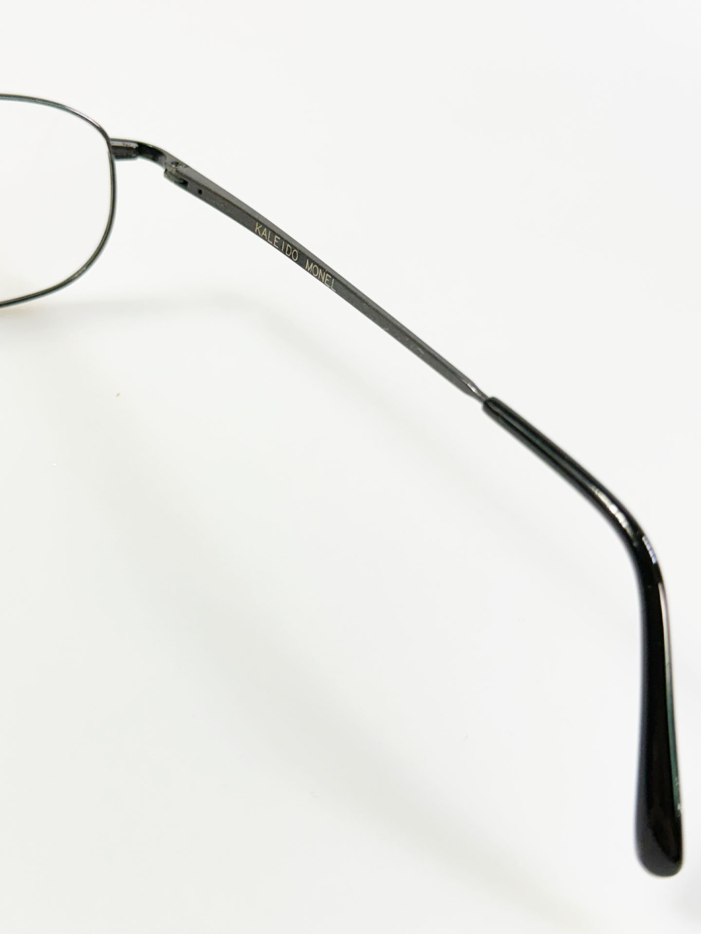 90's KALEIDO Charcoal Slim Oval Metal Glasses