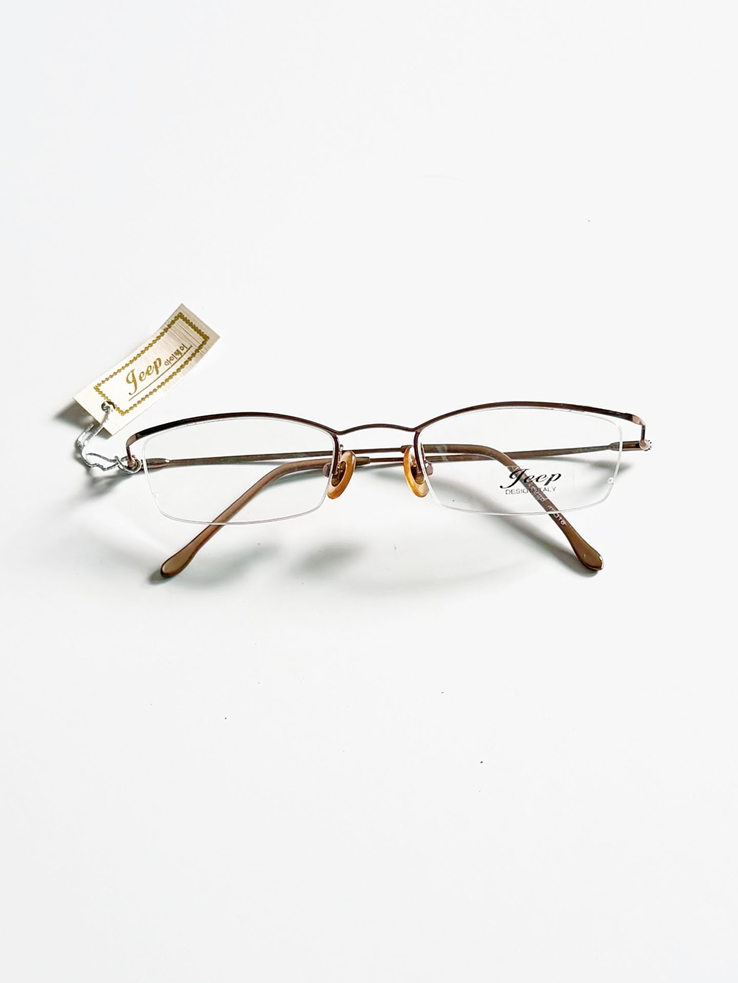 Jeep Bronze Square Half-Rim Metal Glasses