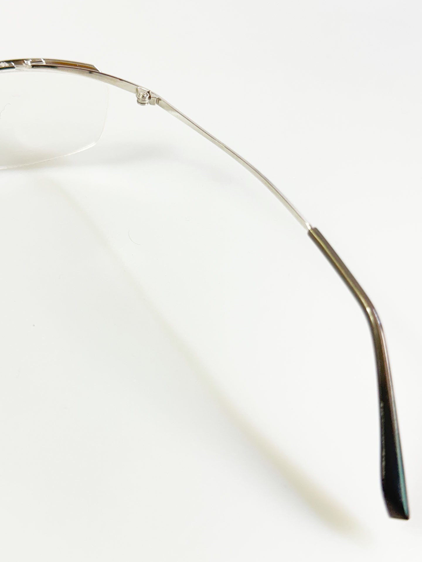 SEMONEMO Silver Semi-Rimless Square Metal Glasses