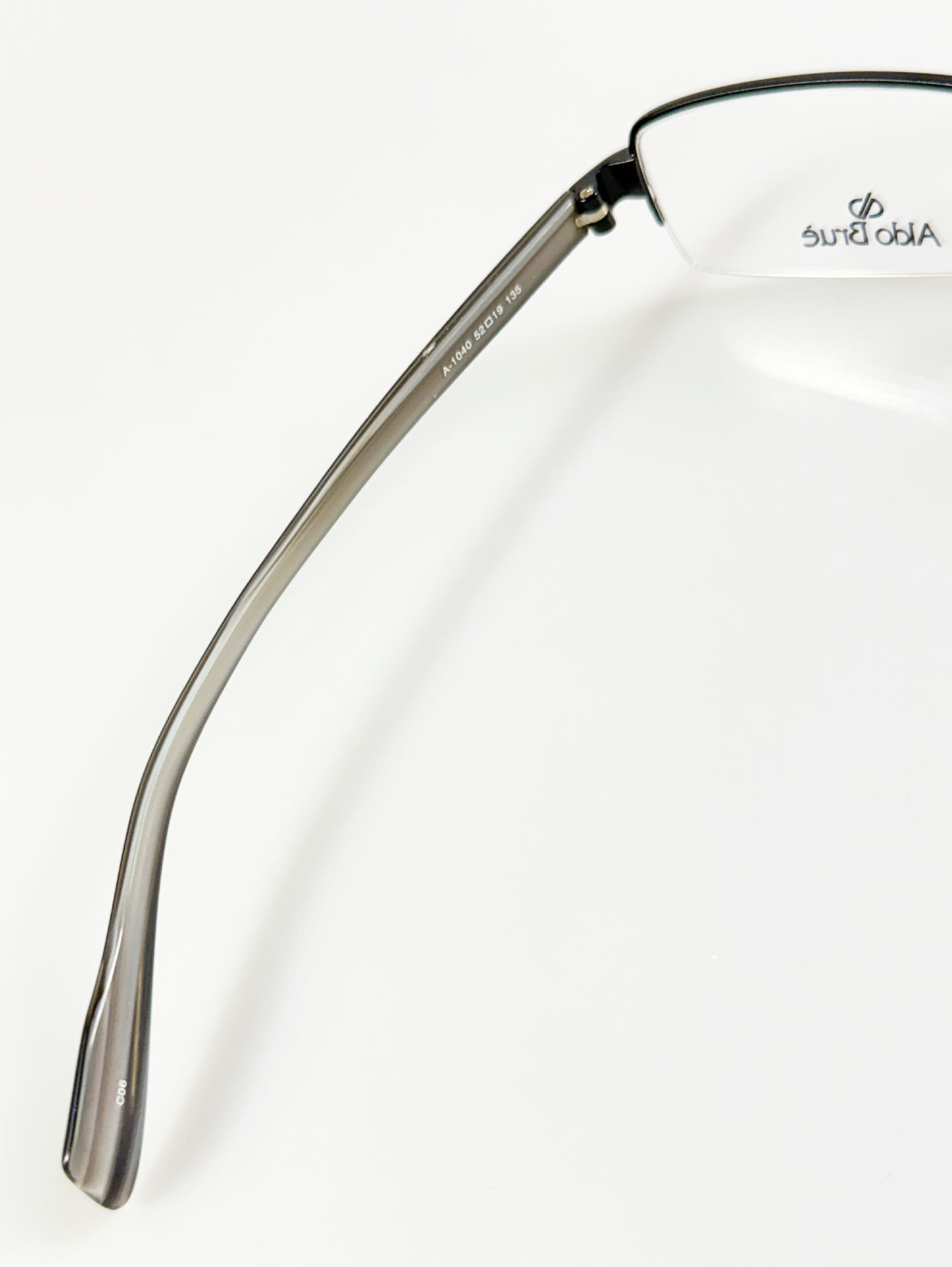 Aldo Brue Black Square Half-Rim Metal Glasses