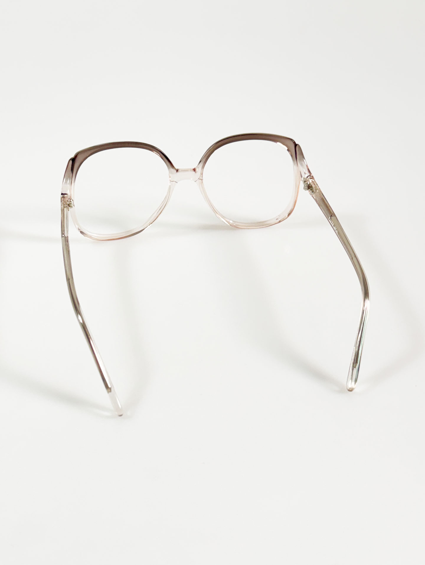 90s ELITE Smoke Crystal Oversized Square Acetate Horn-Rim Glasses