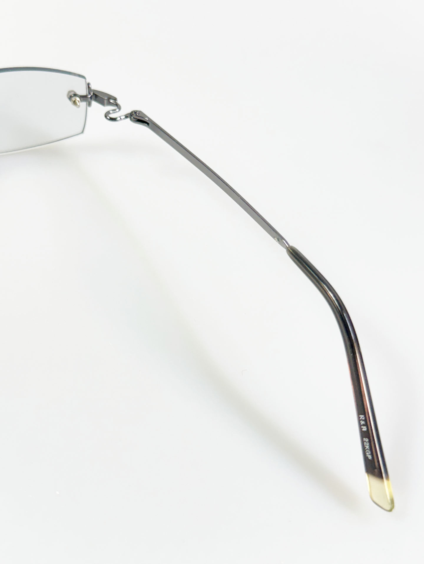 R&B Eyewear Gunmetal Rimless Square Glasses
