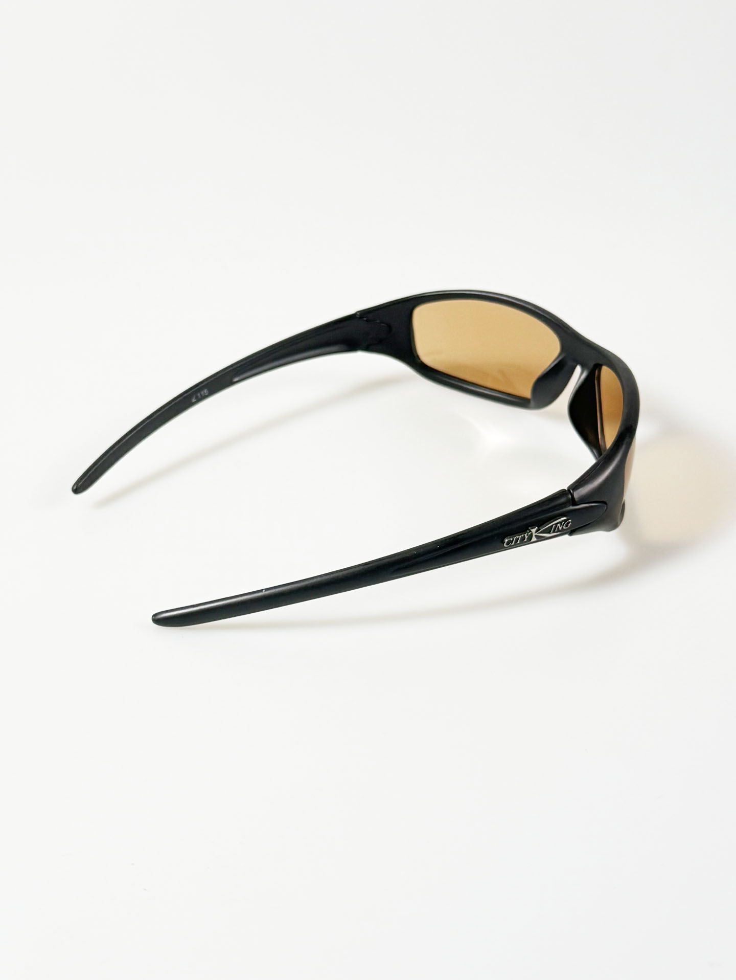90's CITY KING Matte Black Wraparound Tint Sunglasses