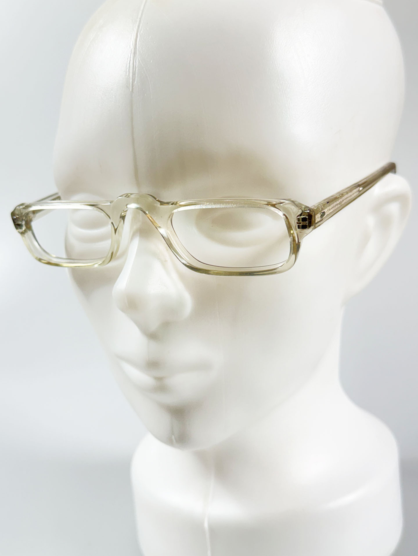 90's ELITE Clear Square Horn-Rim Glasses