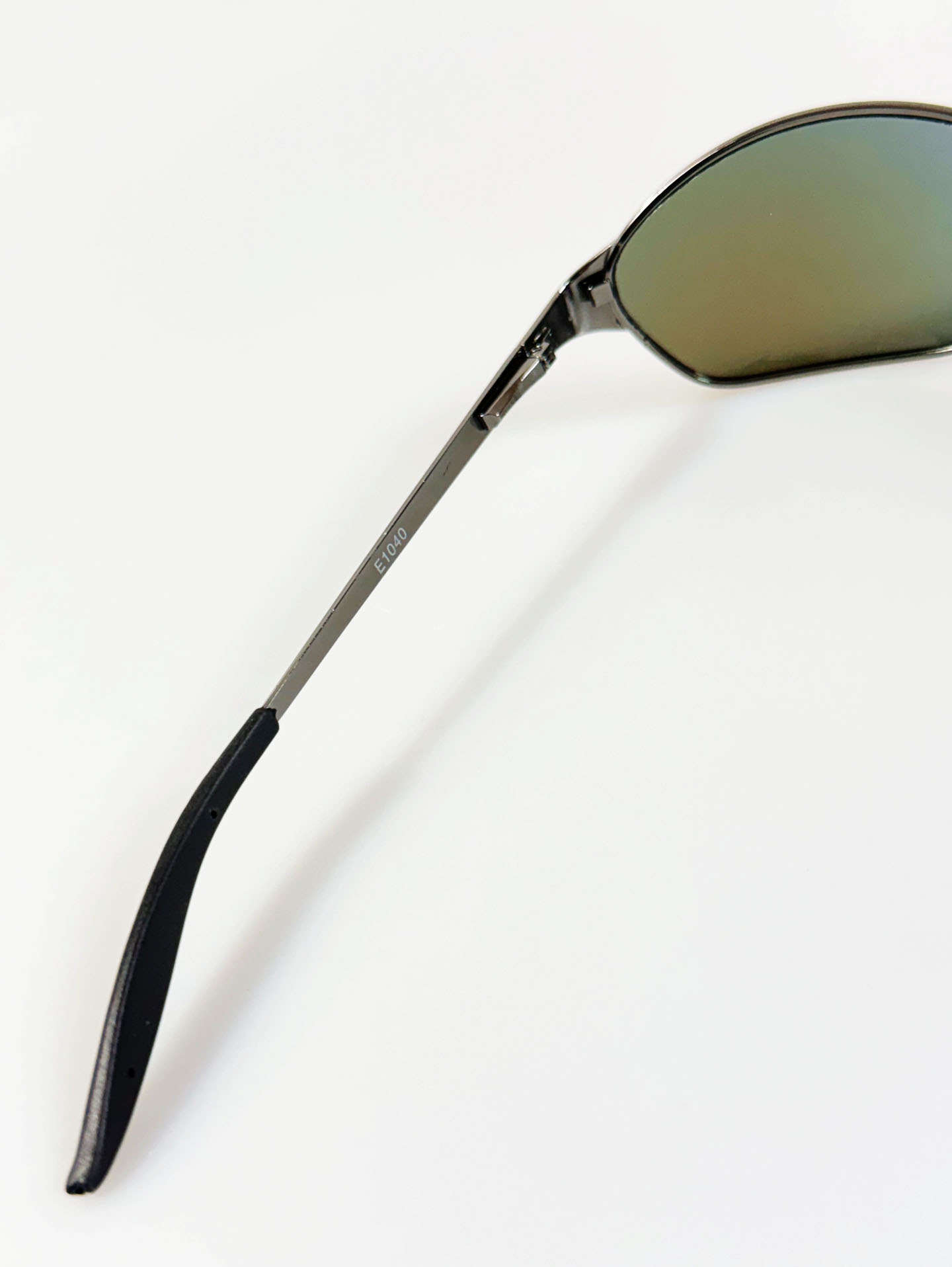 Gunmetal Wraparound Square Mirrored Sunglasses