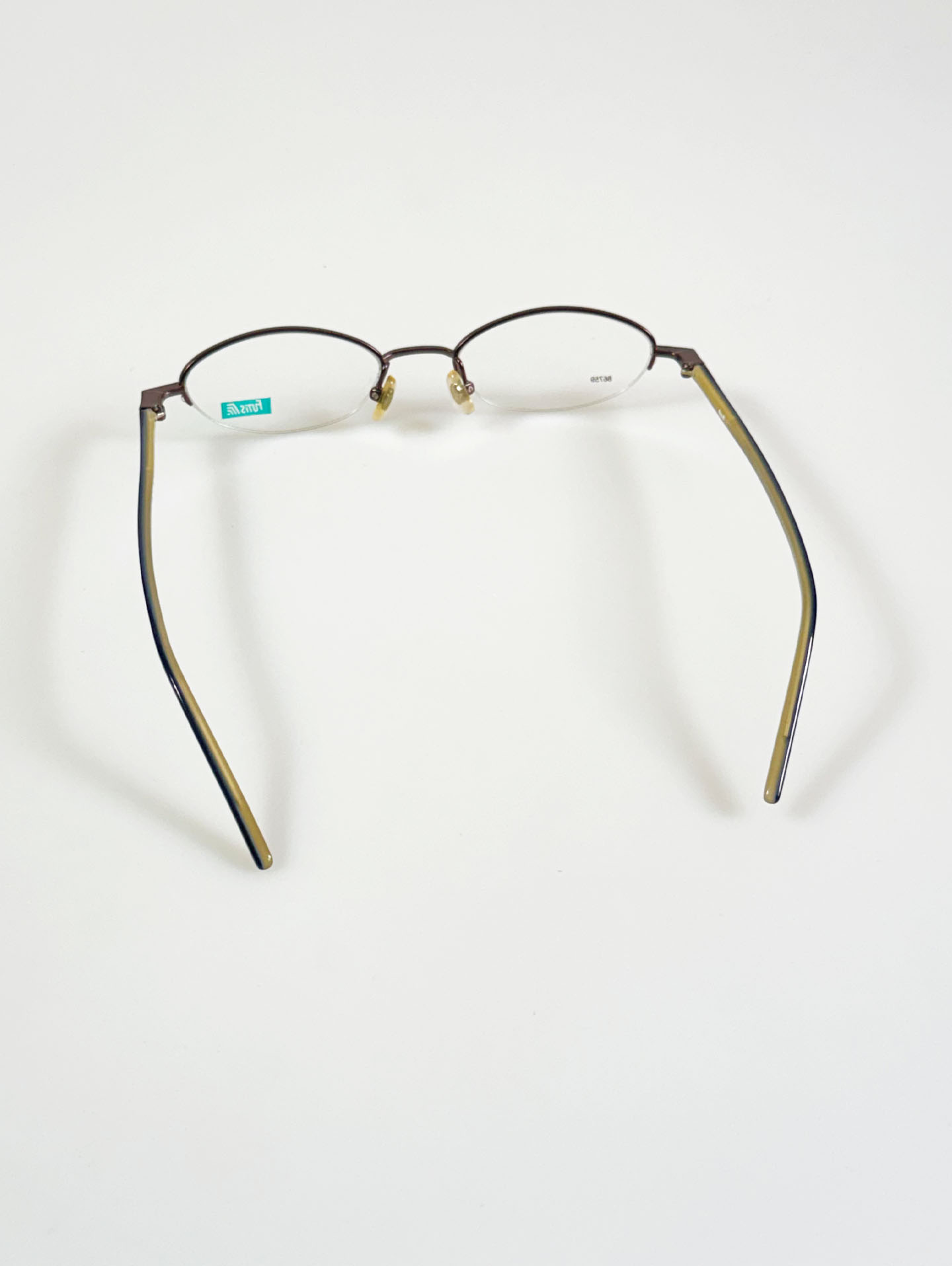 90's FUTIS Slim Oval Half-Rim Metal Glasses