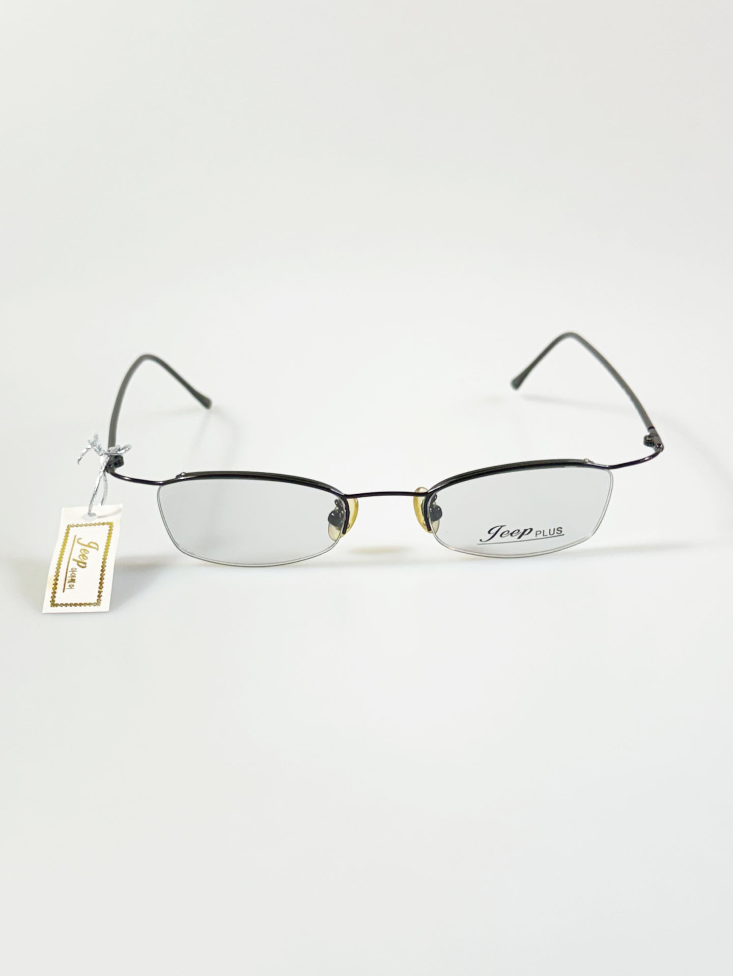 JEEP Black Half-Rim Square Metal Frame Glasses