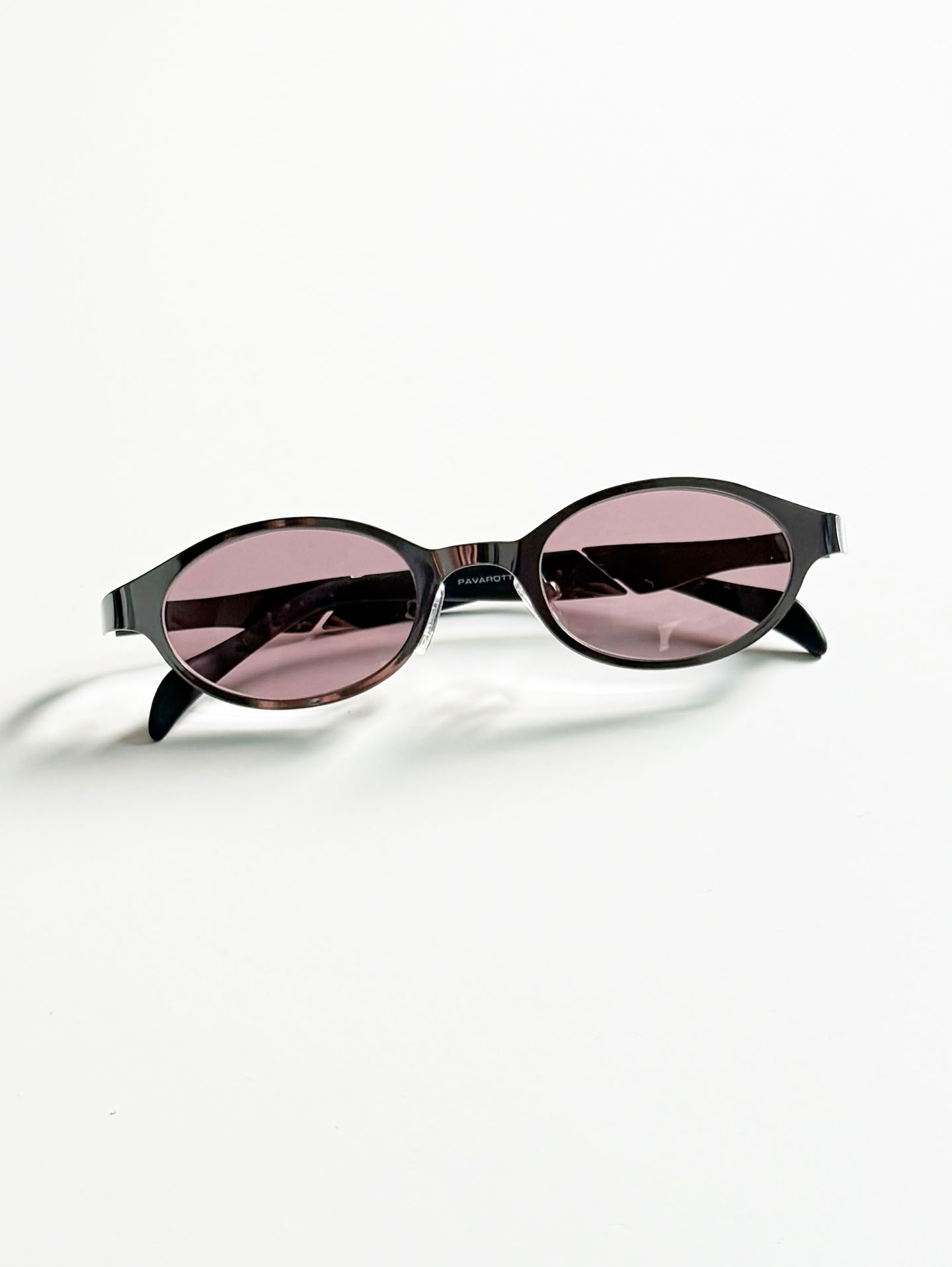 PAVAROTTI Dark Silver Oval Metal Tint Sunglasses