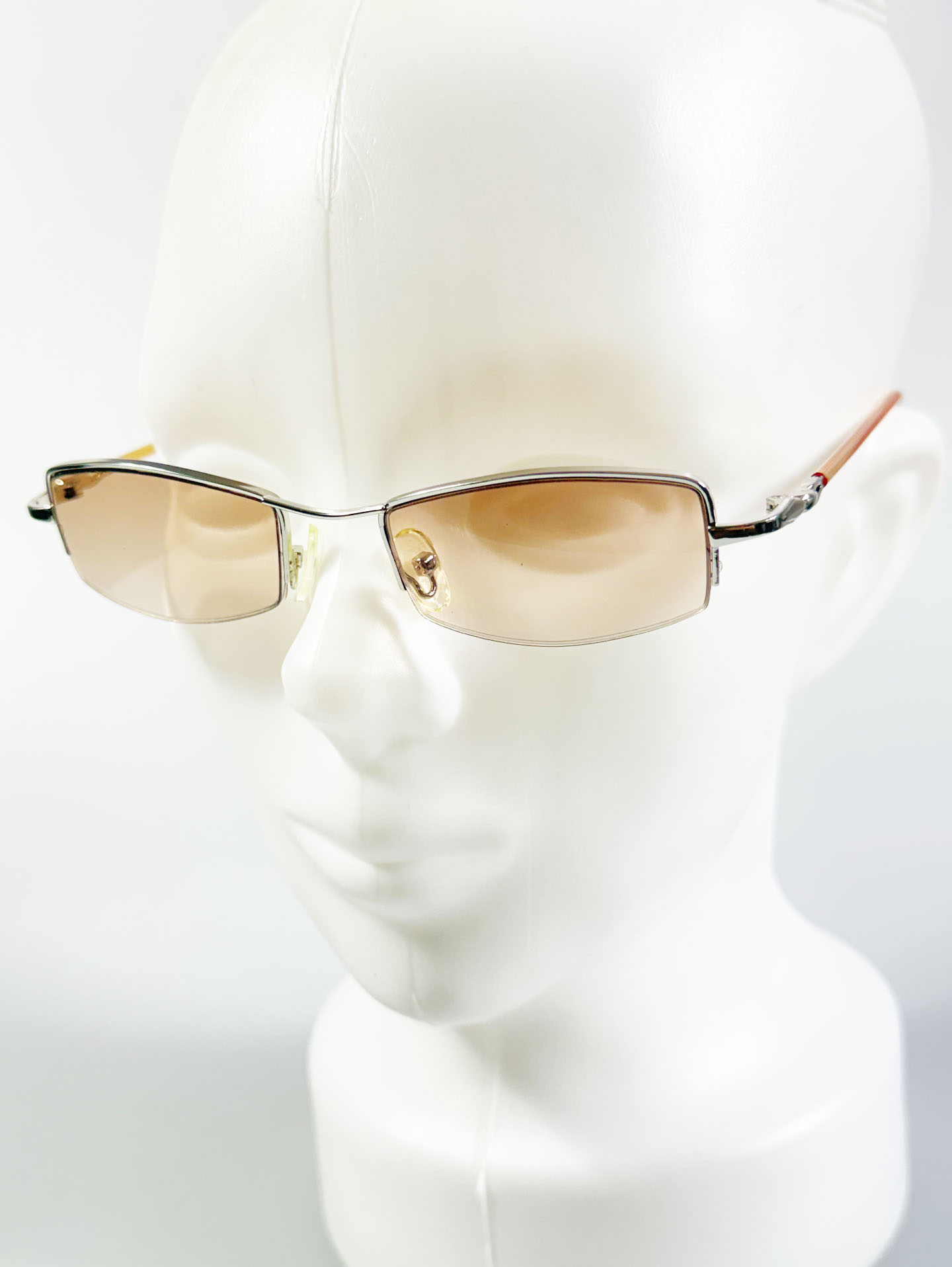 CAPRIO Semi-Rimless Square Metal Tint Sunglasses