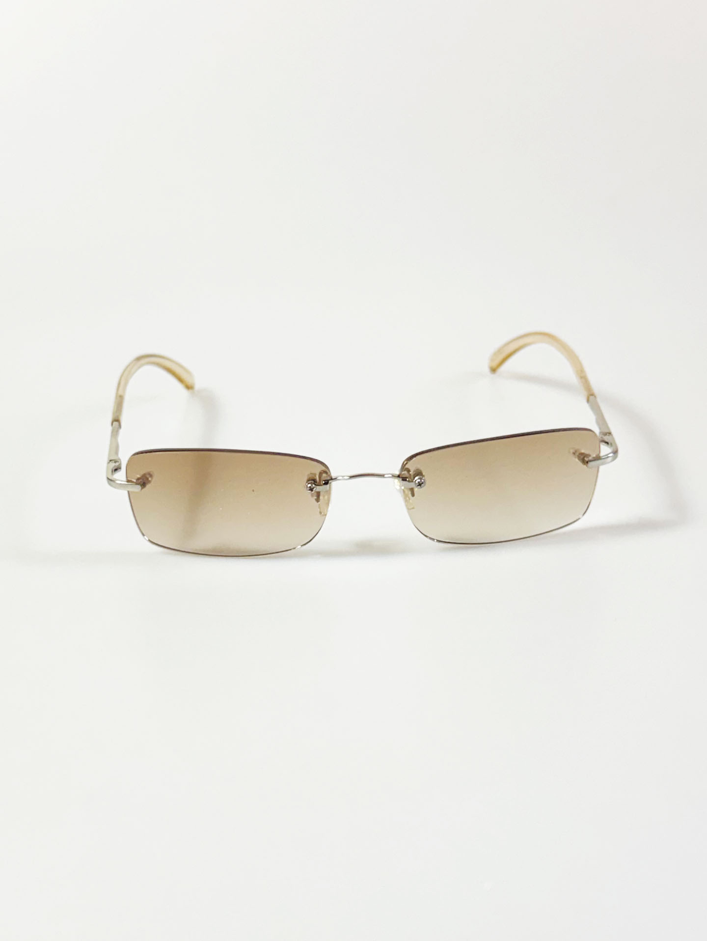 CAPRIO Rimless Square Metal Tinted Sunglasses