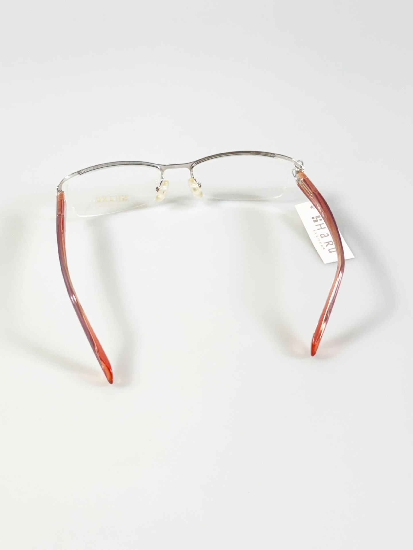 HARU Silver Half-Rim Square Metal Glasses