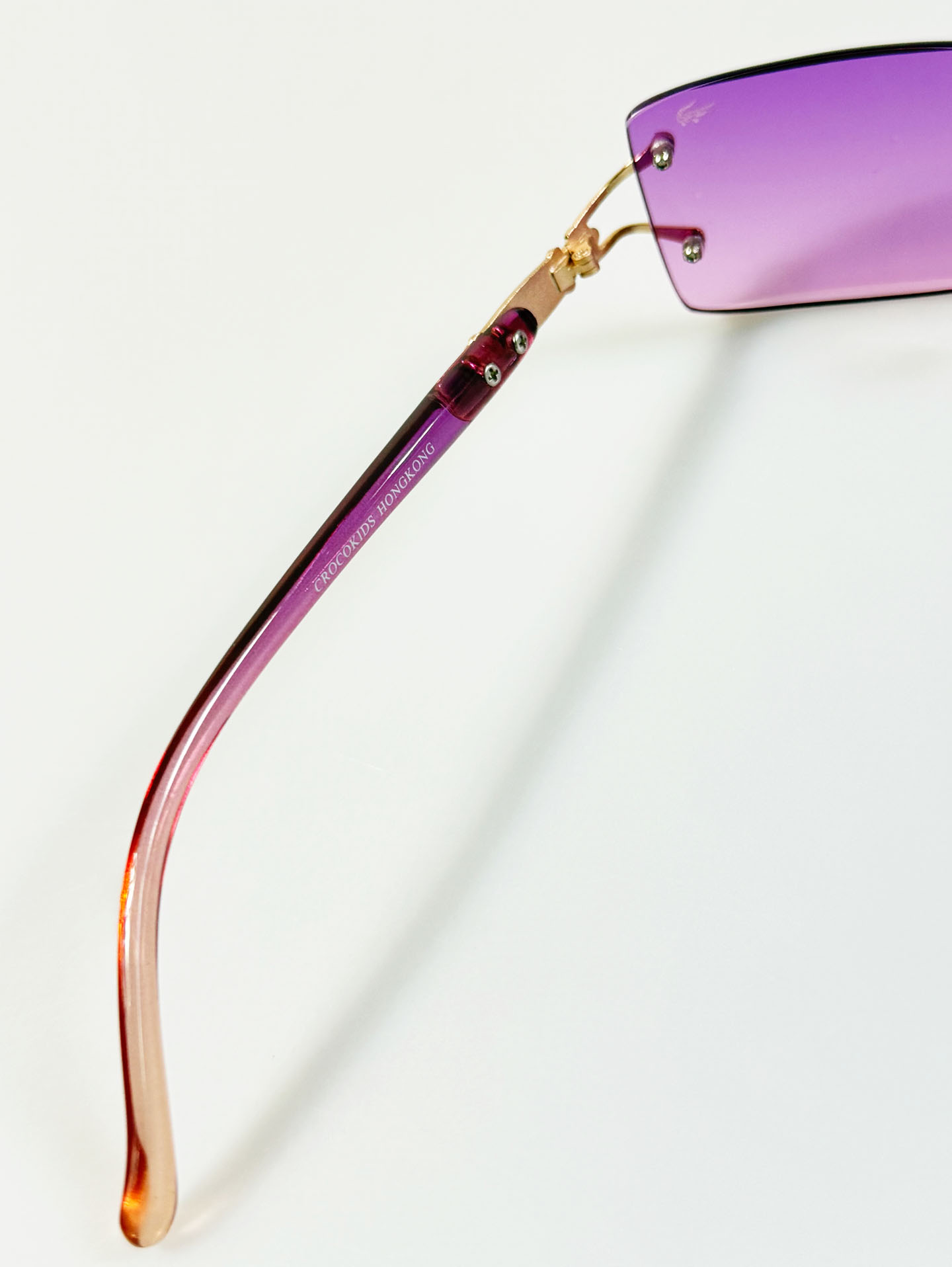 90's CROCOKIDS Rimless Square Metal Tint Sunglasses