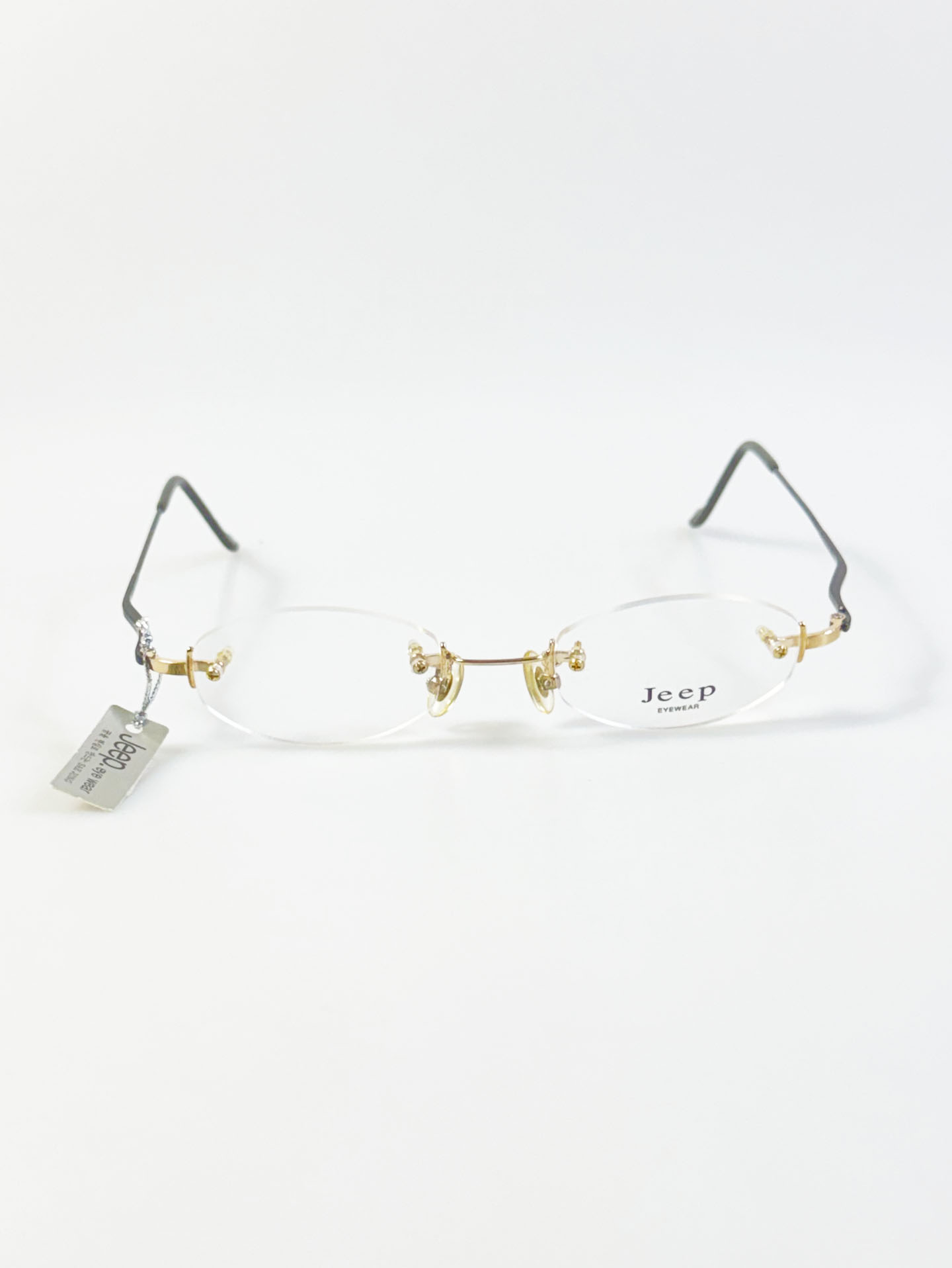 JEEP Gold Rimless Oval Metal Glasses