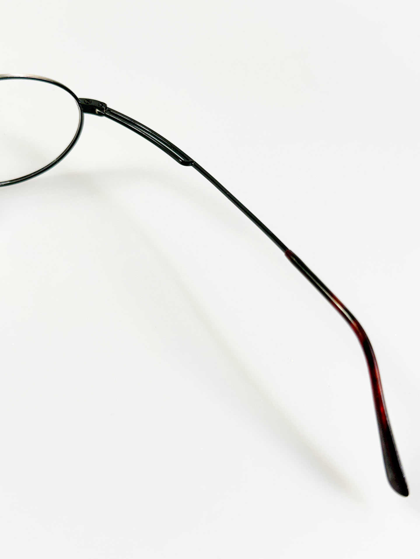 90’s PATIMA Slim Oval Silver-Black Metal Frame Glasses